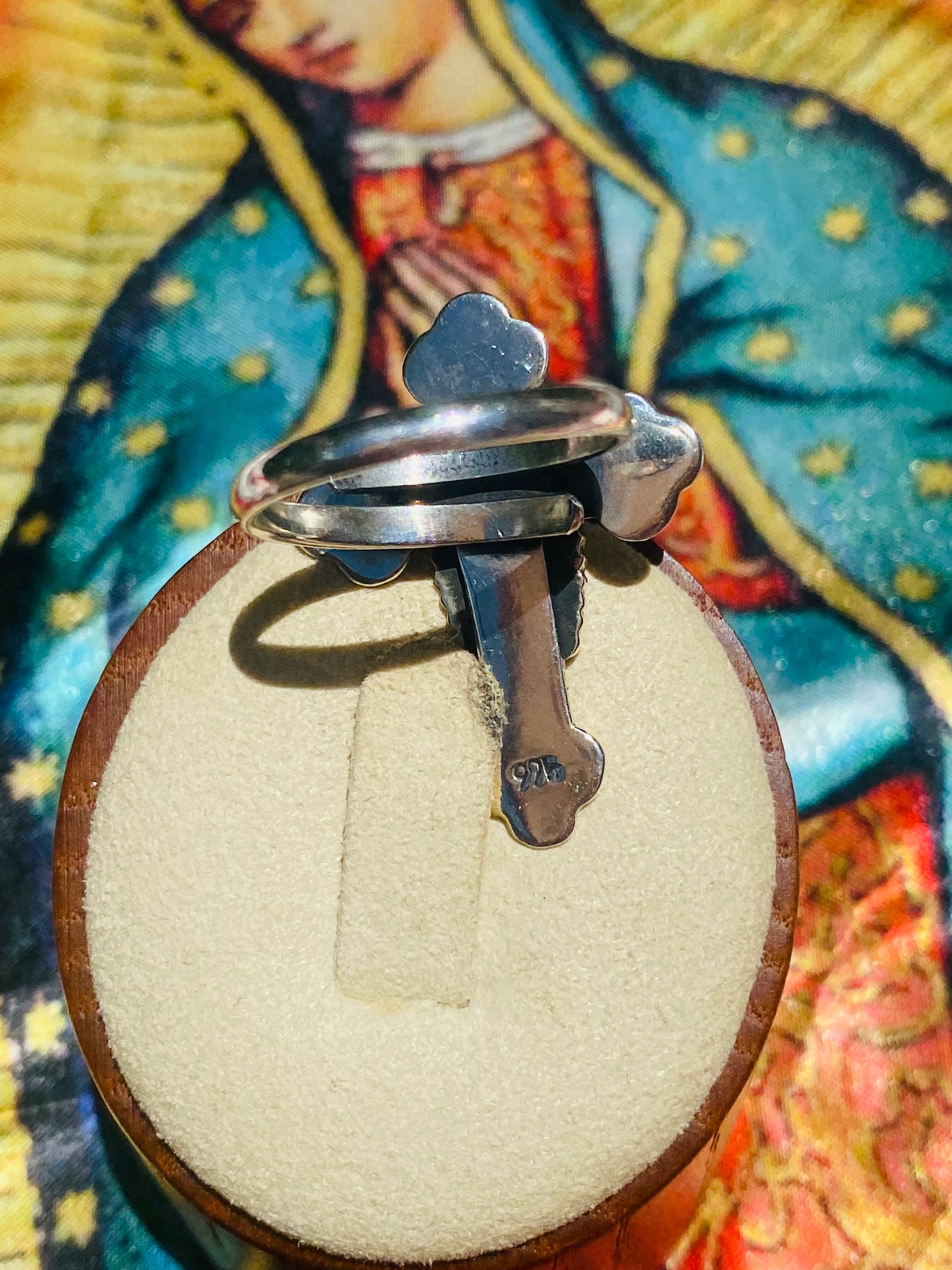 Sterling Silver Cross Adjustable Ring