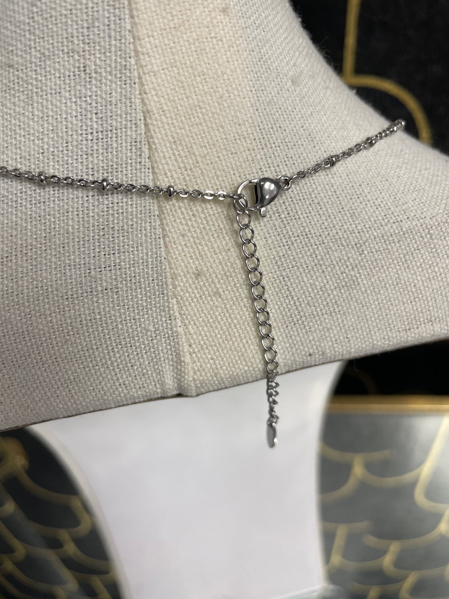 Mary Cross Beaded Chain Necklace