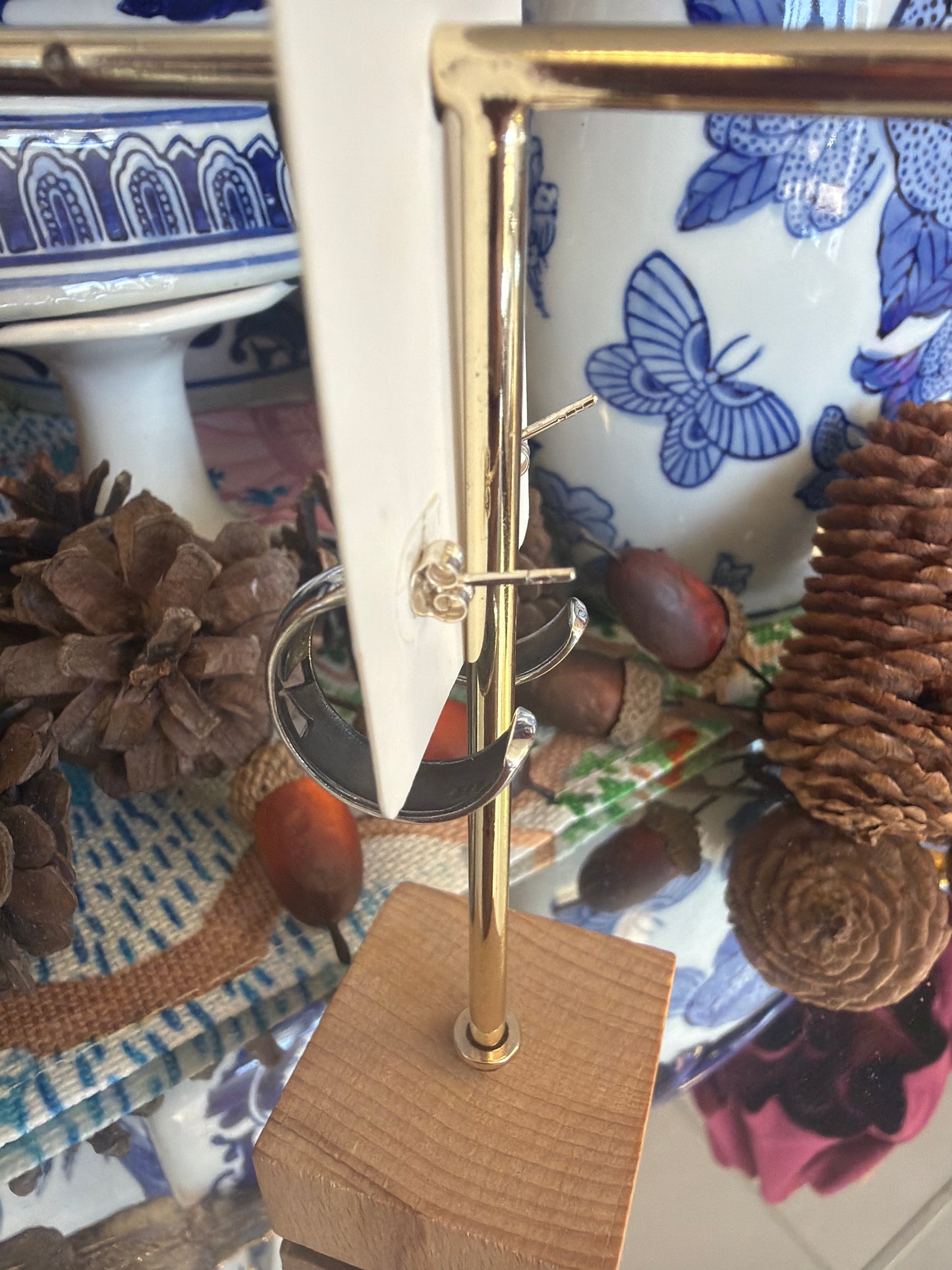 Sterling Silver Cross Cutout Hoop