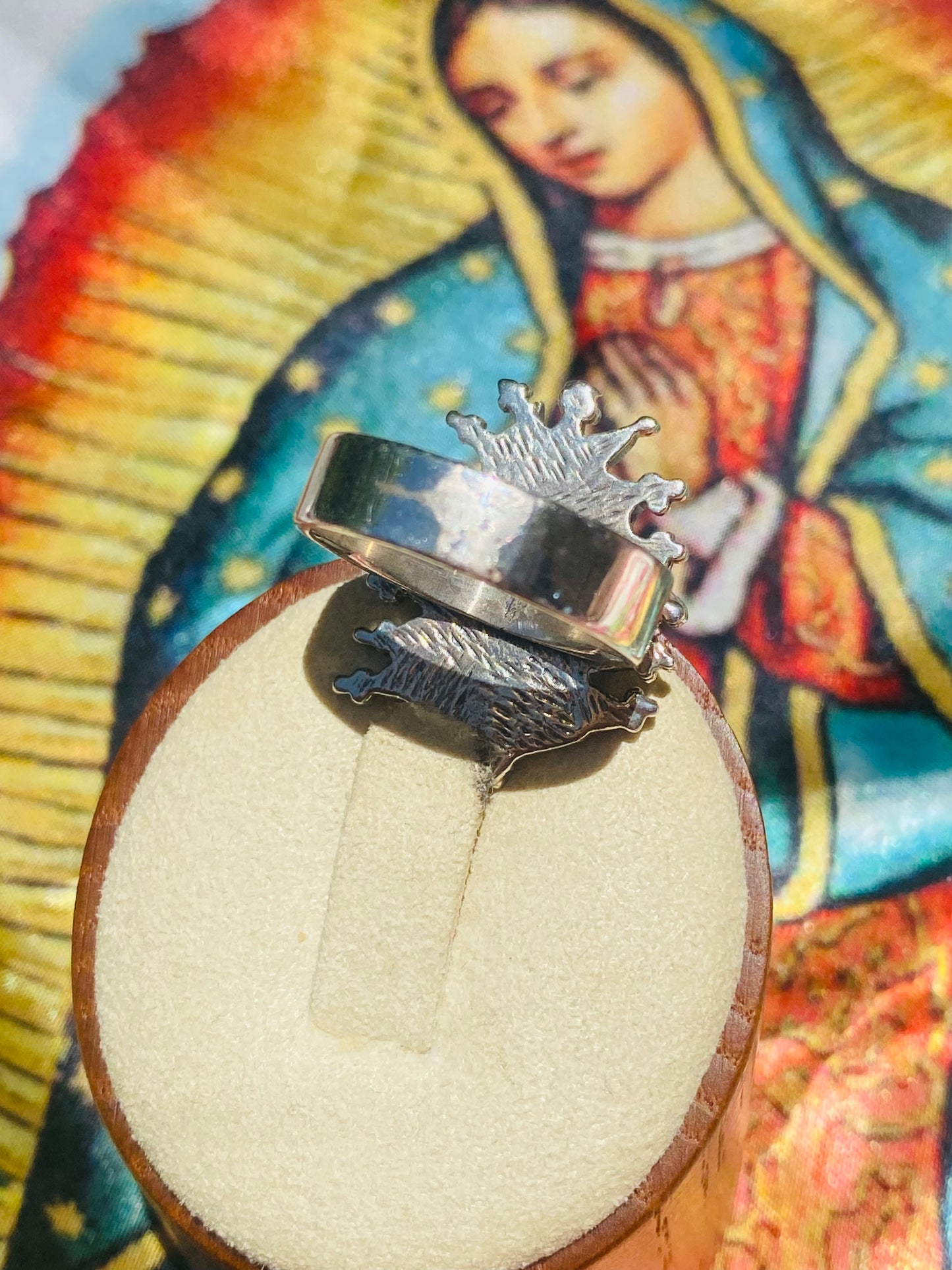 Sterling Silver Our Lady Beautiful Ring Size 8