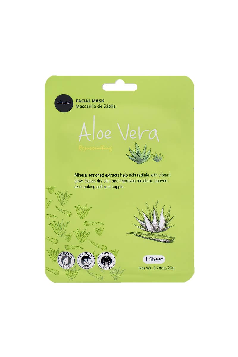 Celavi MK014 Aloe Vera Facial Mask Rejuvenating - 24pc