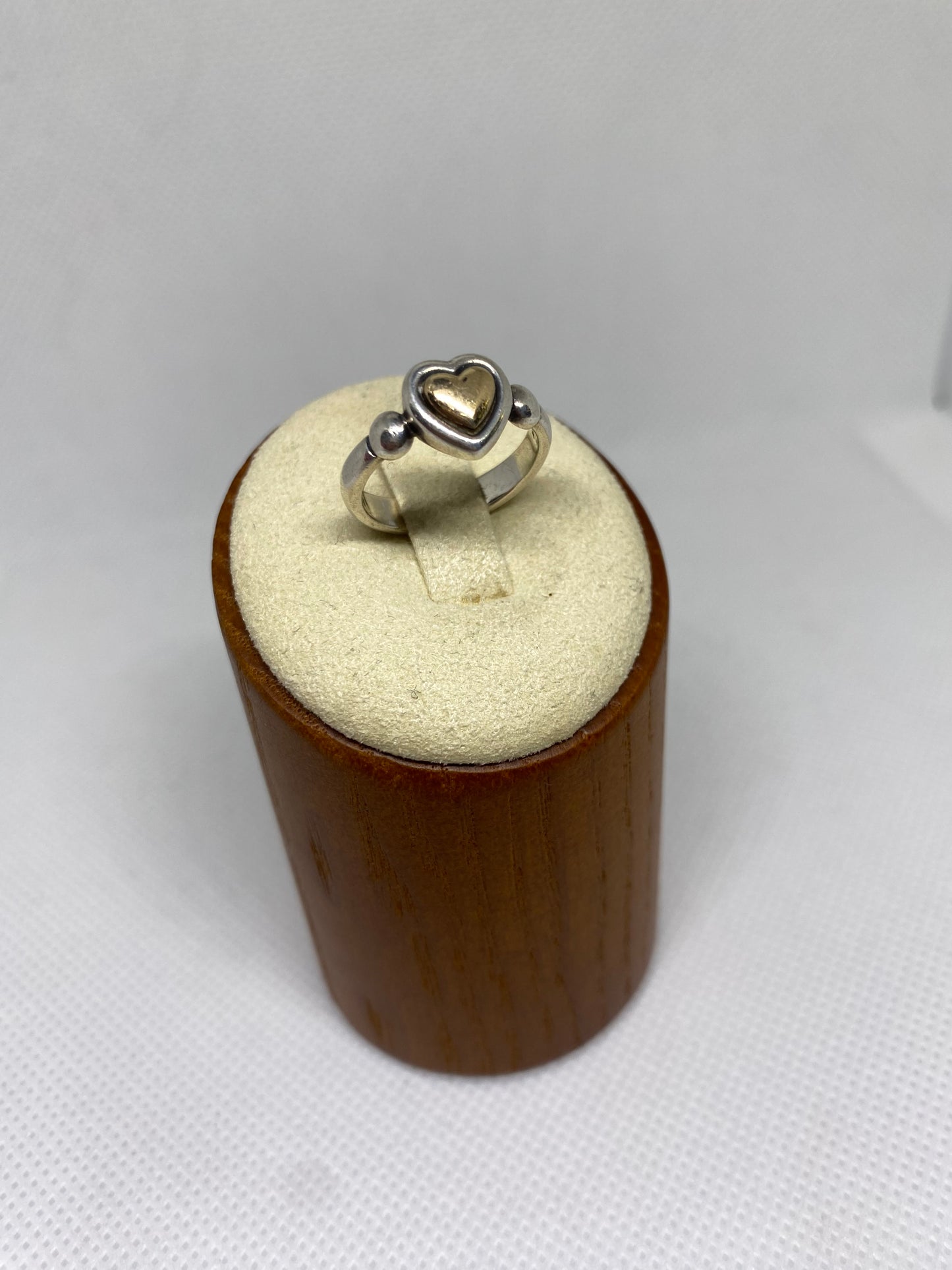 James Avery Retired Silver and Gold True Heart Ring Size 5