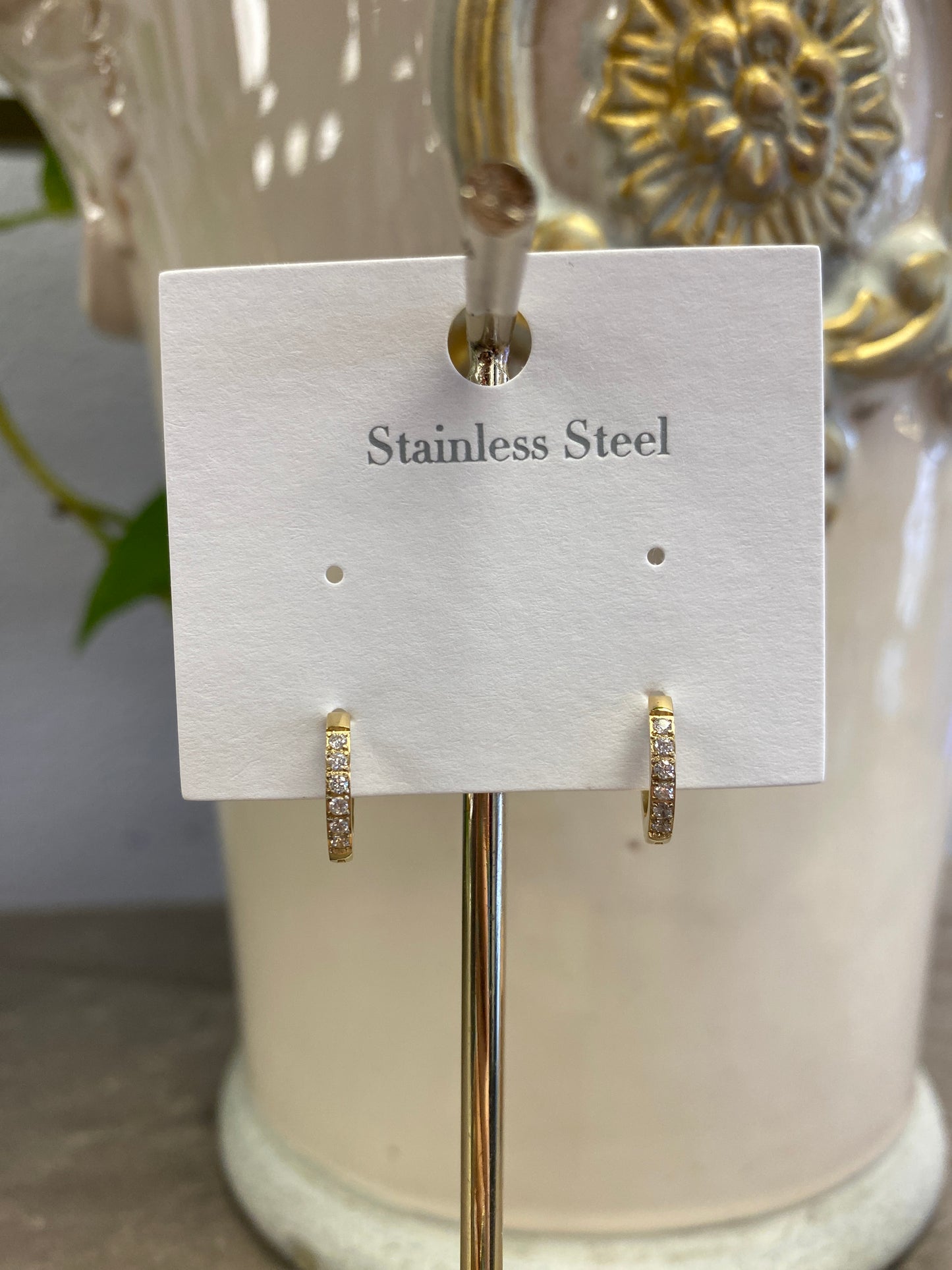 Crystal Huggies Hoop Earrings