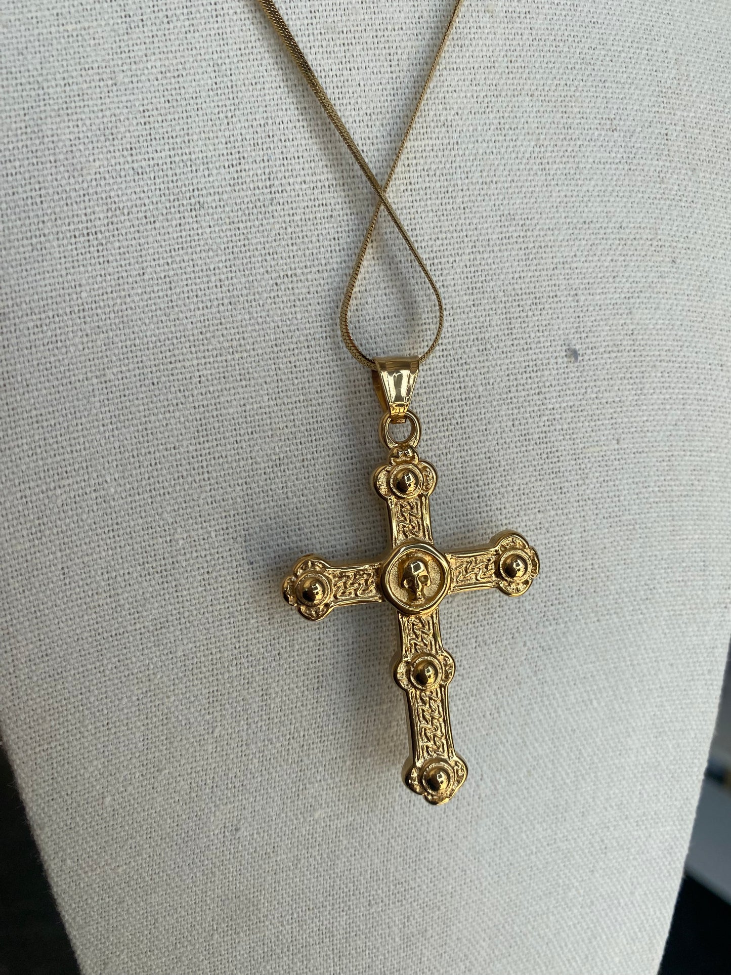 Stainless Gold Plated Cross