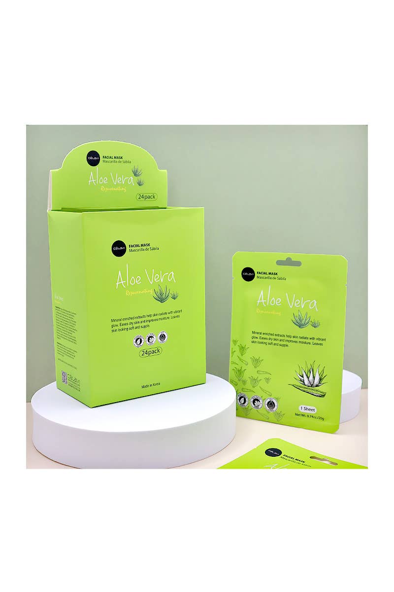 Celavi MK014 Aloe Vera Facial Mask Rejuvenating - 24pc