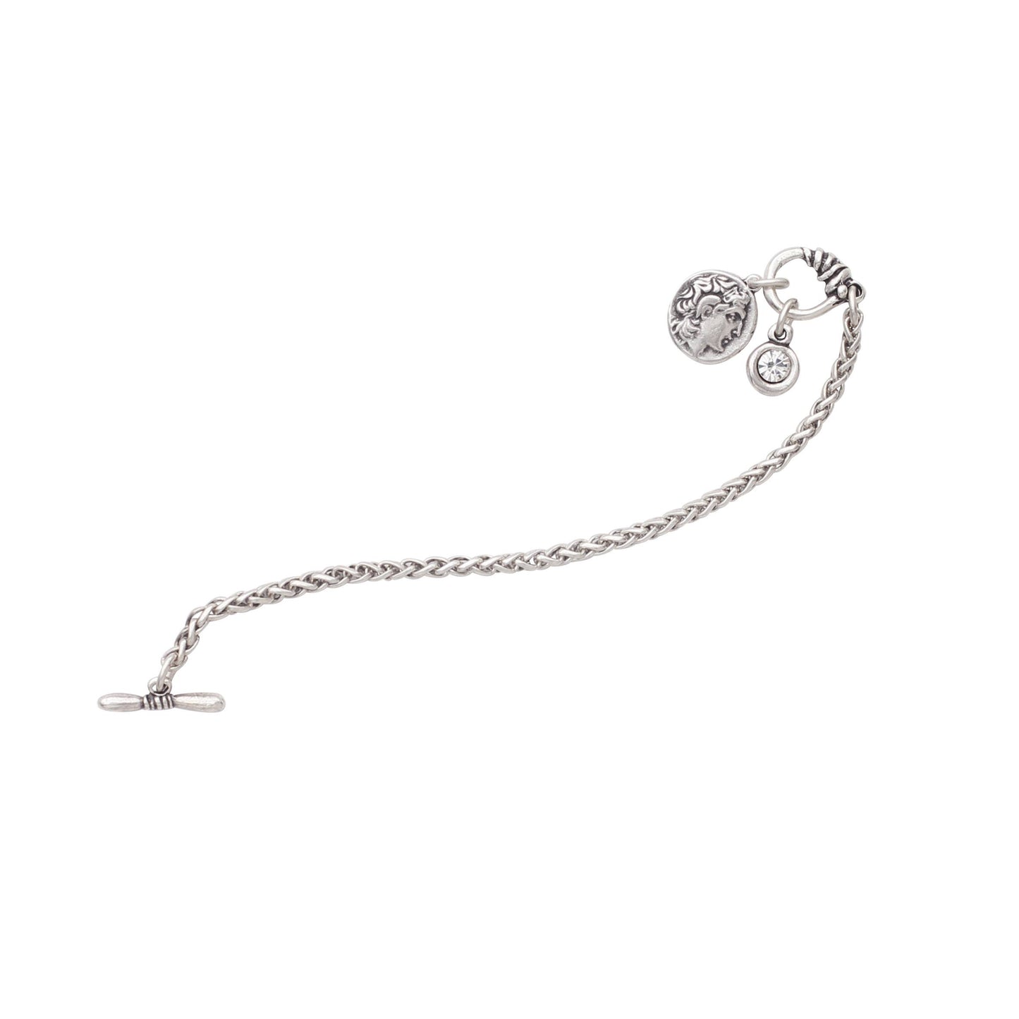 Handmade Coin Crystal Pewter Bracelet - 2936