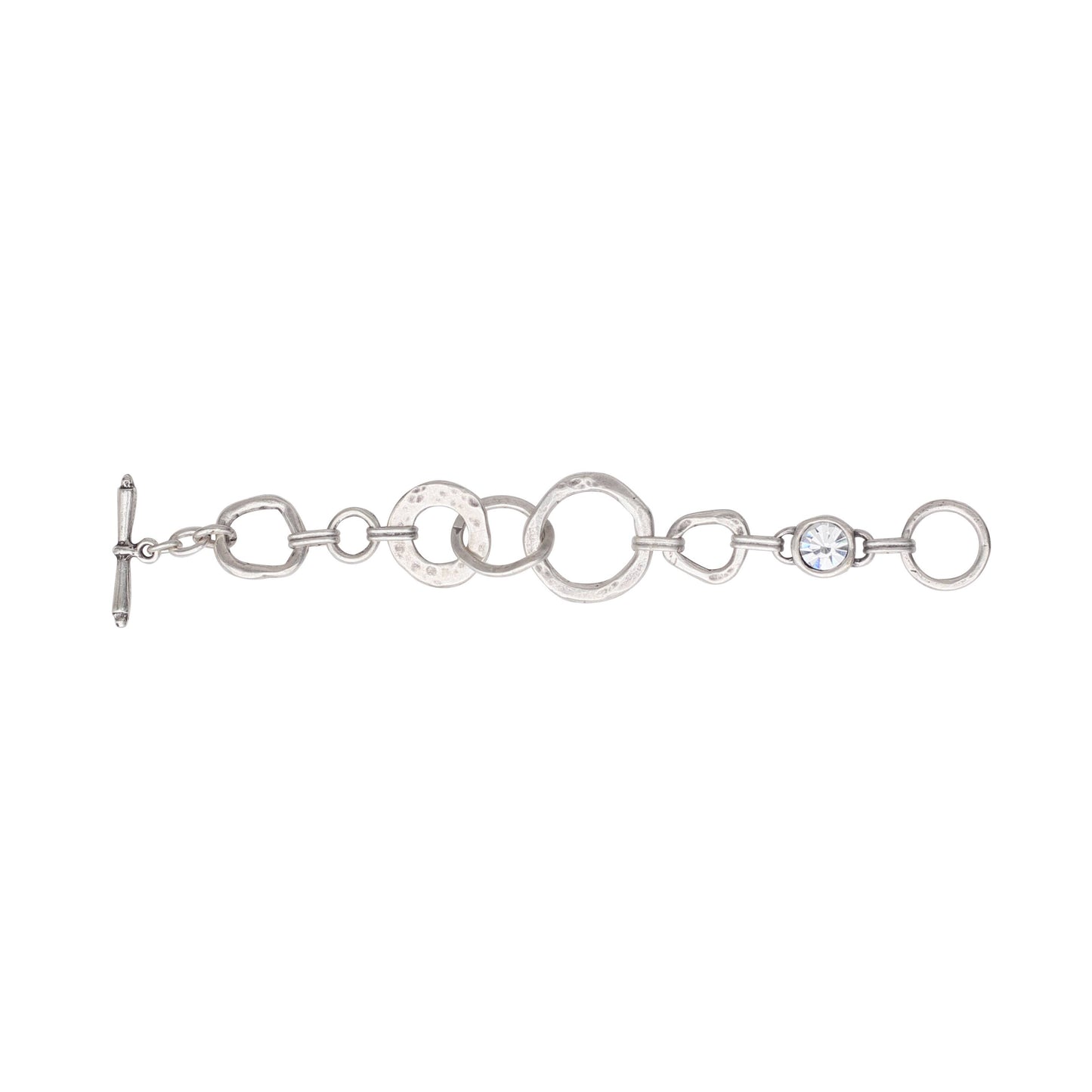 Handmade Crystal Pewter Bracelet - 2938