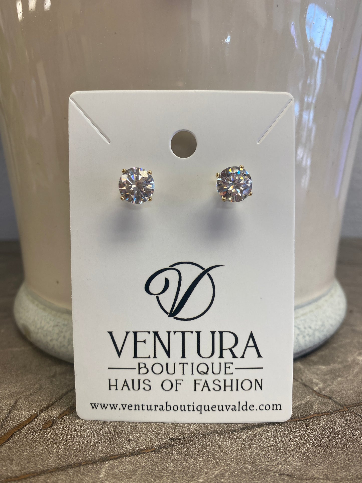 Shiny Crystal Prong Set Stud Earrings
