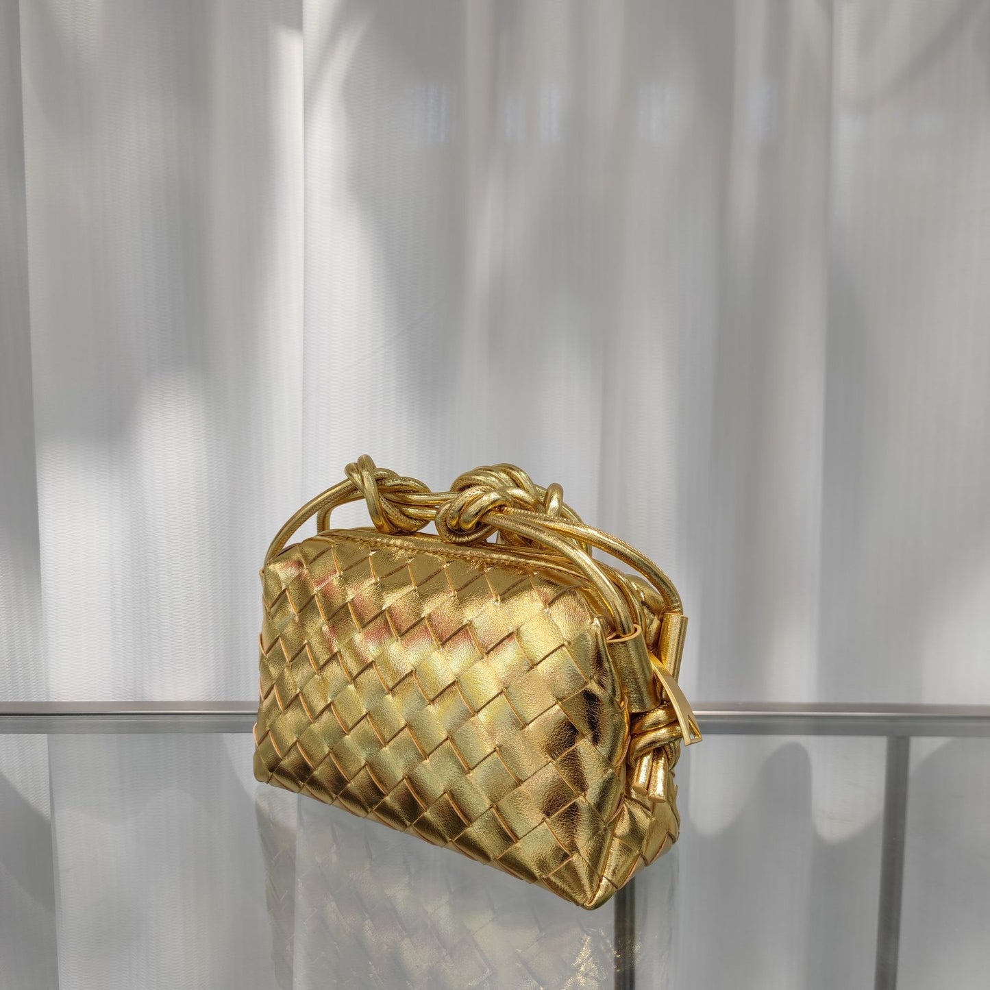 Goldie Woven Genuine Leather Crossbody Bag