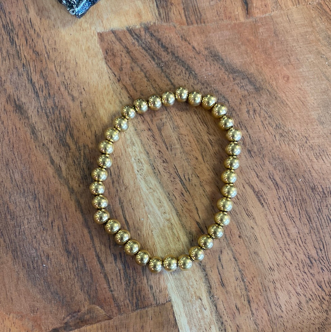 Gold Stainless Steel Stretchy Bracelet