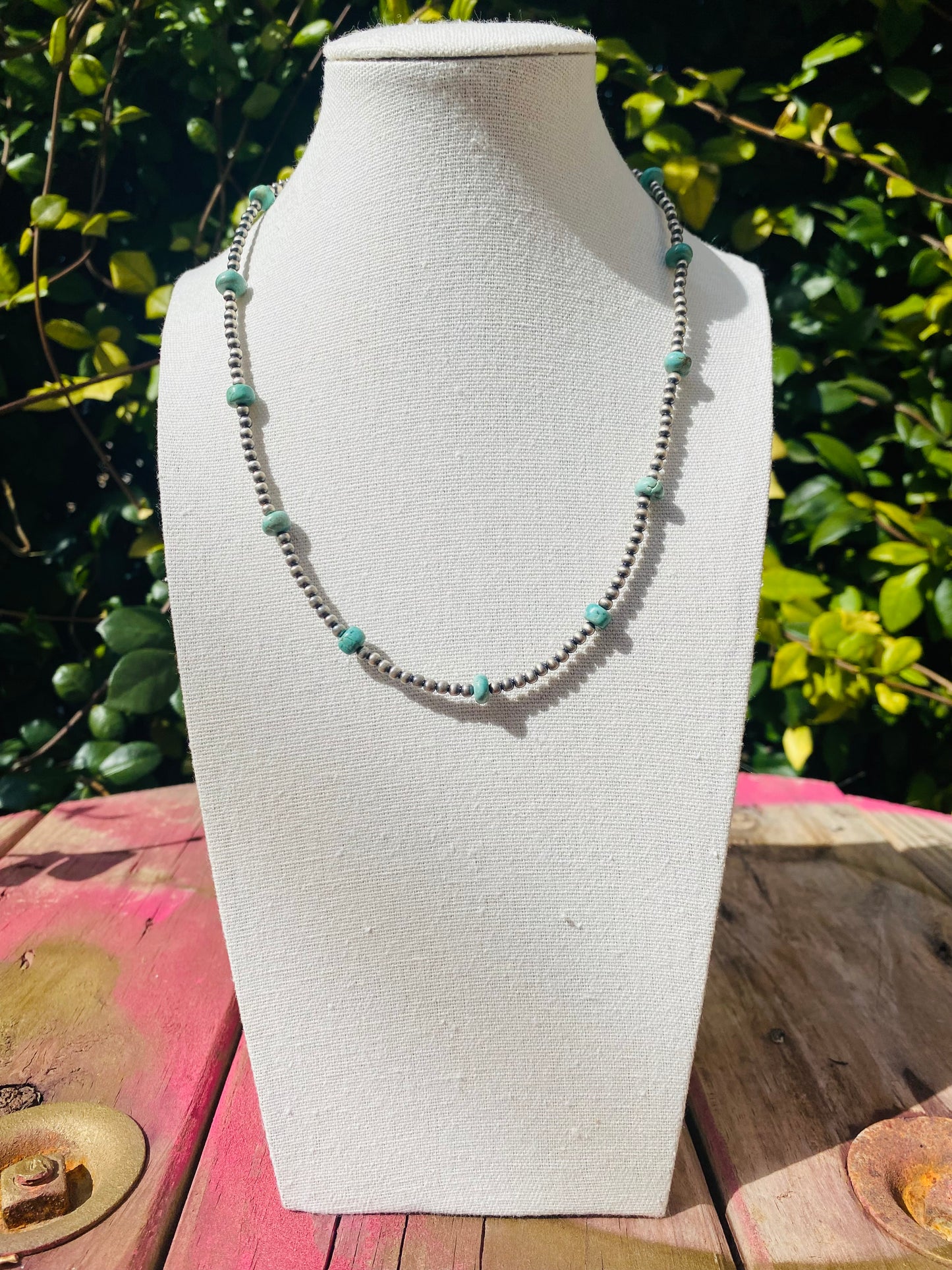 Turquoise & Round Navajo Necklace