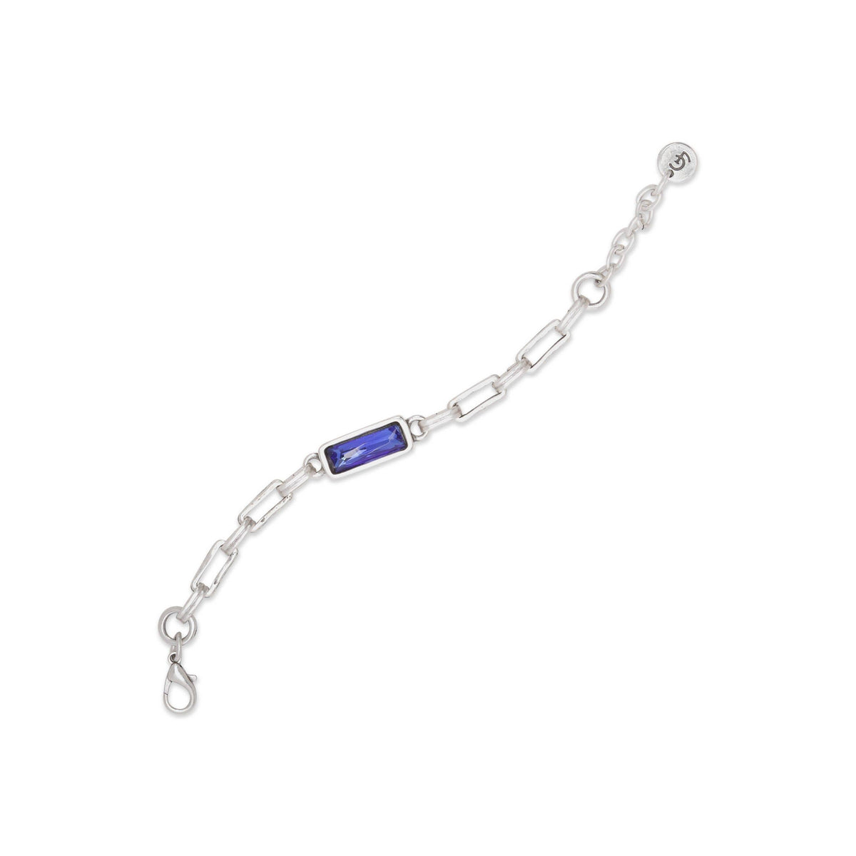 Handmade Blue Crystal Pewter Bracelet - 2916BLUE
