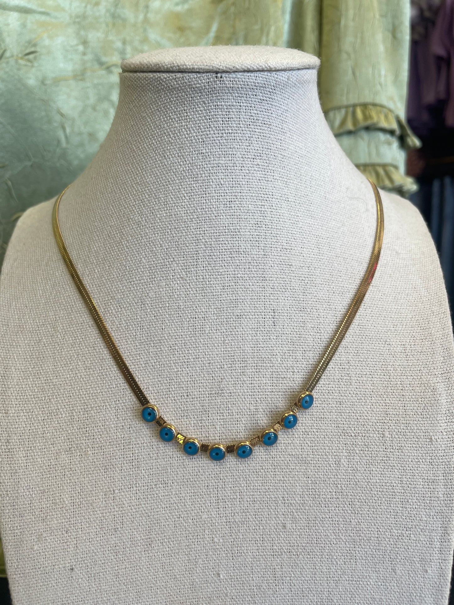 Evil Eye Stainless Gold Plated Necklace
