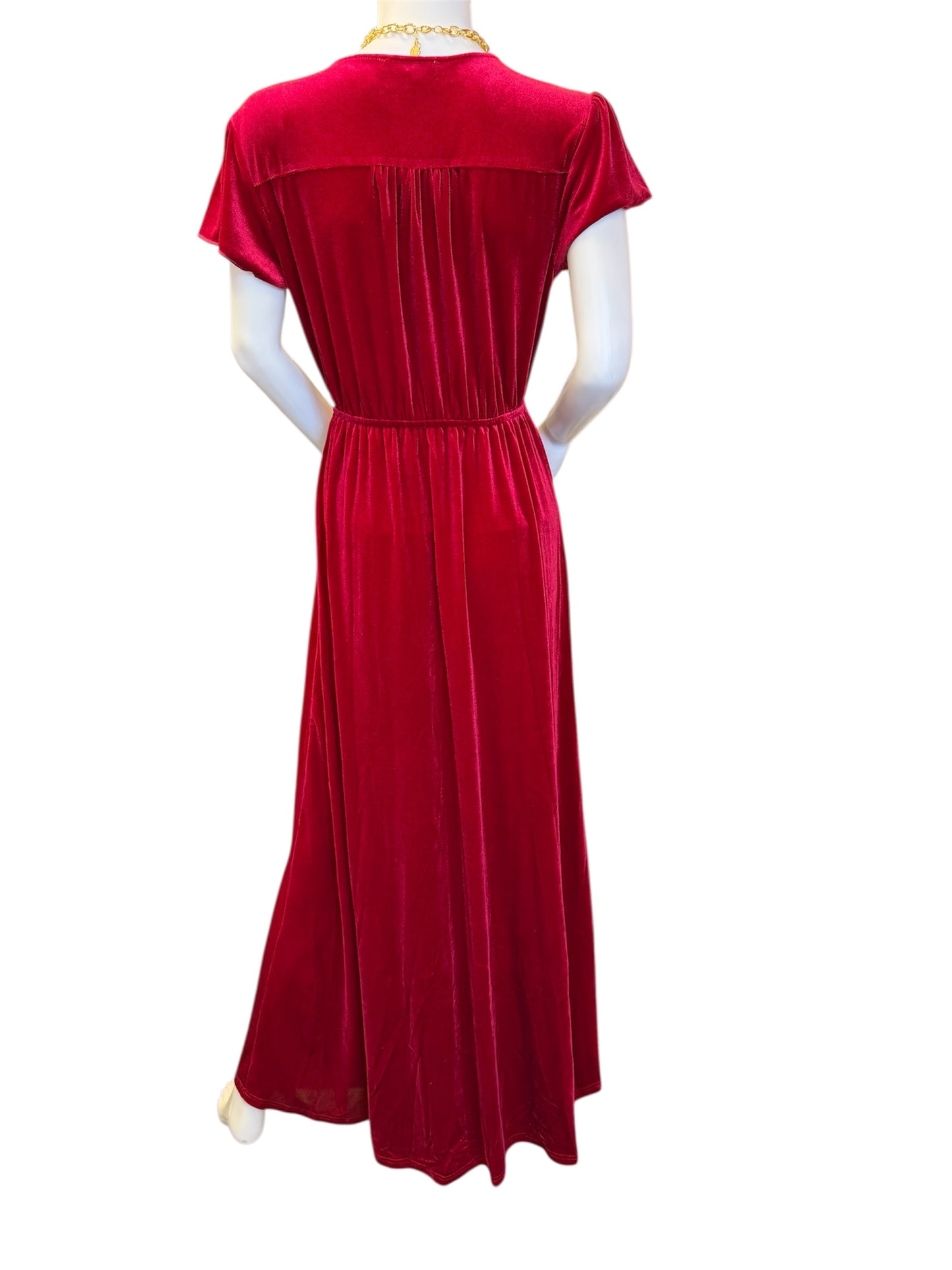 Red Velvet Maxi Dress