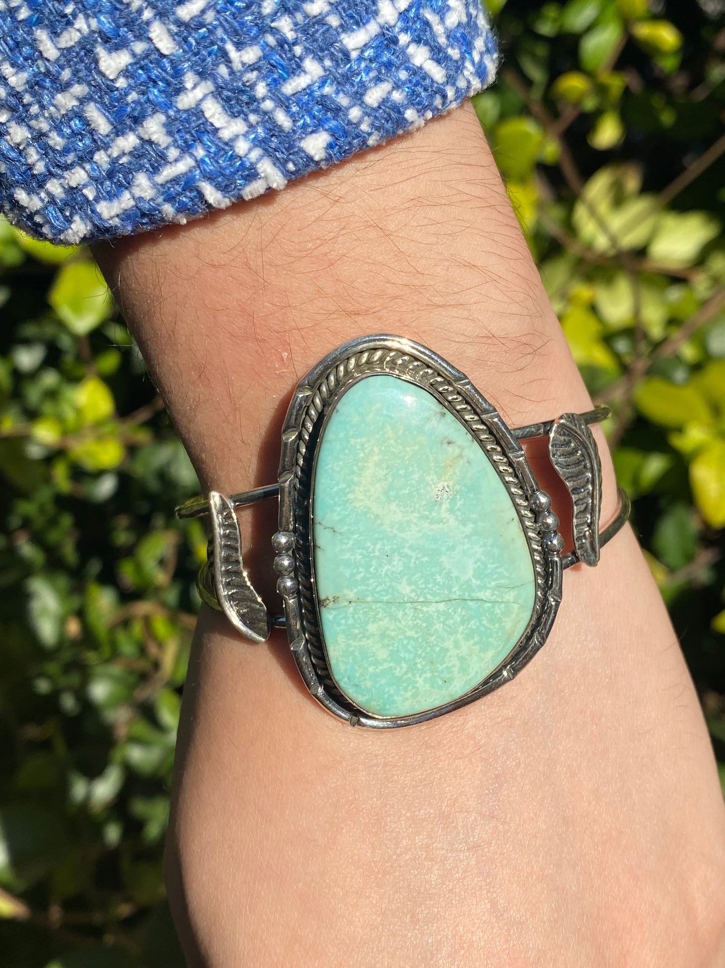 Turquoise 925 Sterling Silver Adjustable Cuff