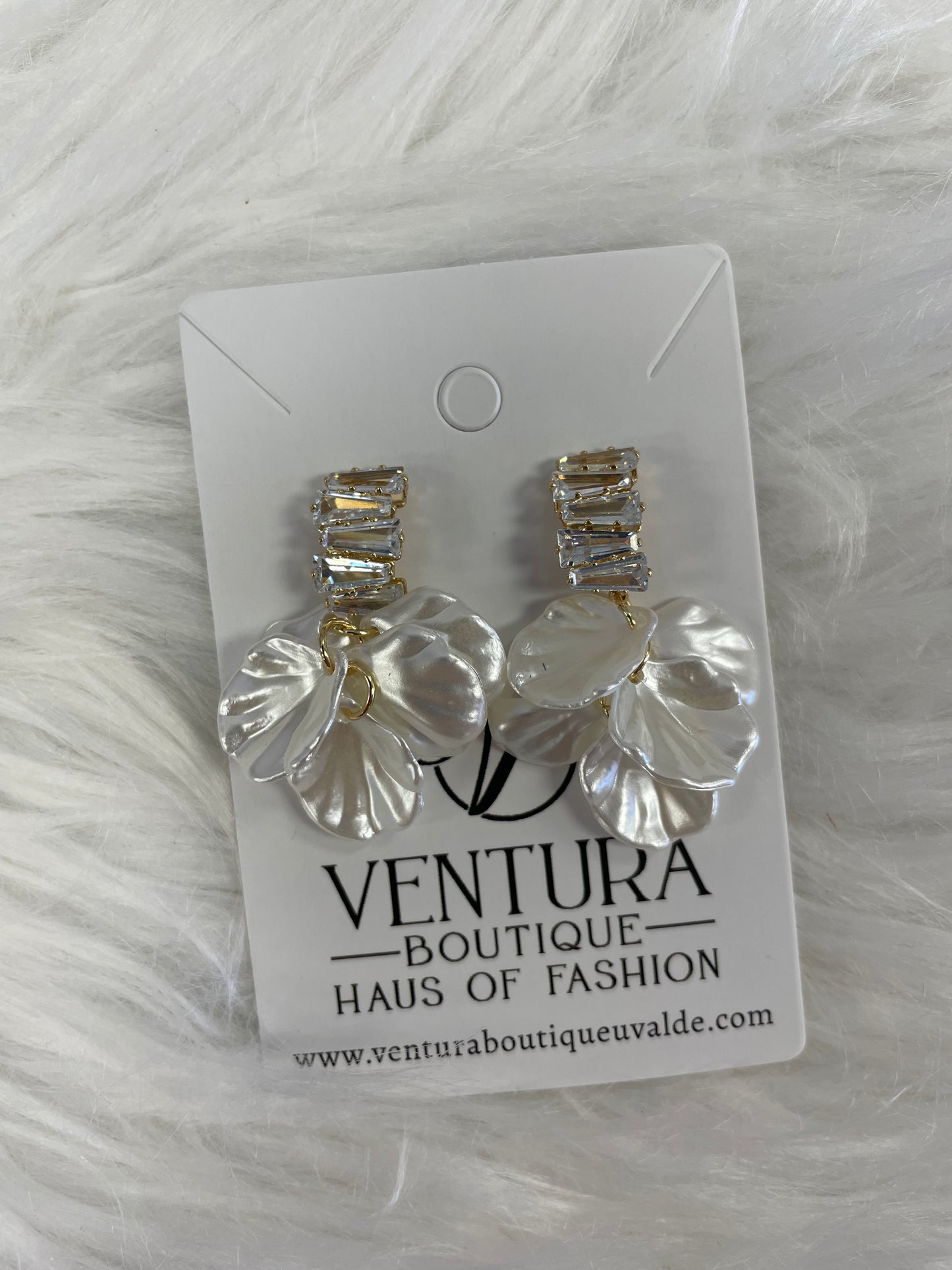 Crystal Petal Stud Earrings