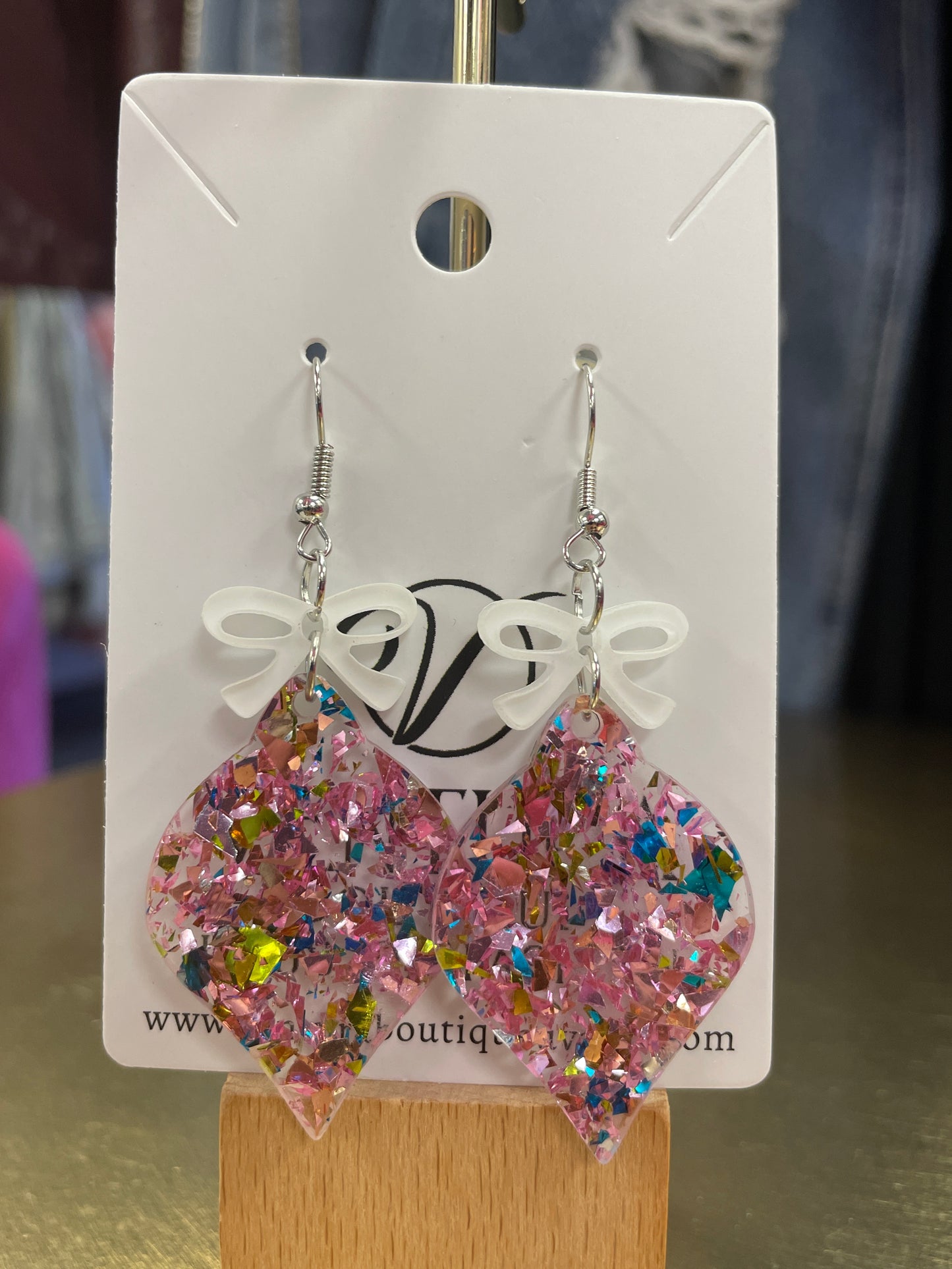 Christmas Bow Hook Earrings