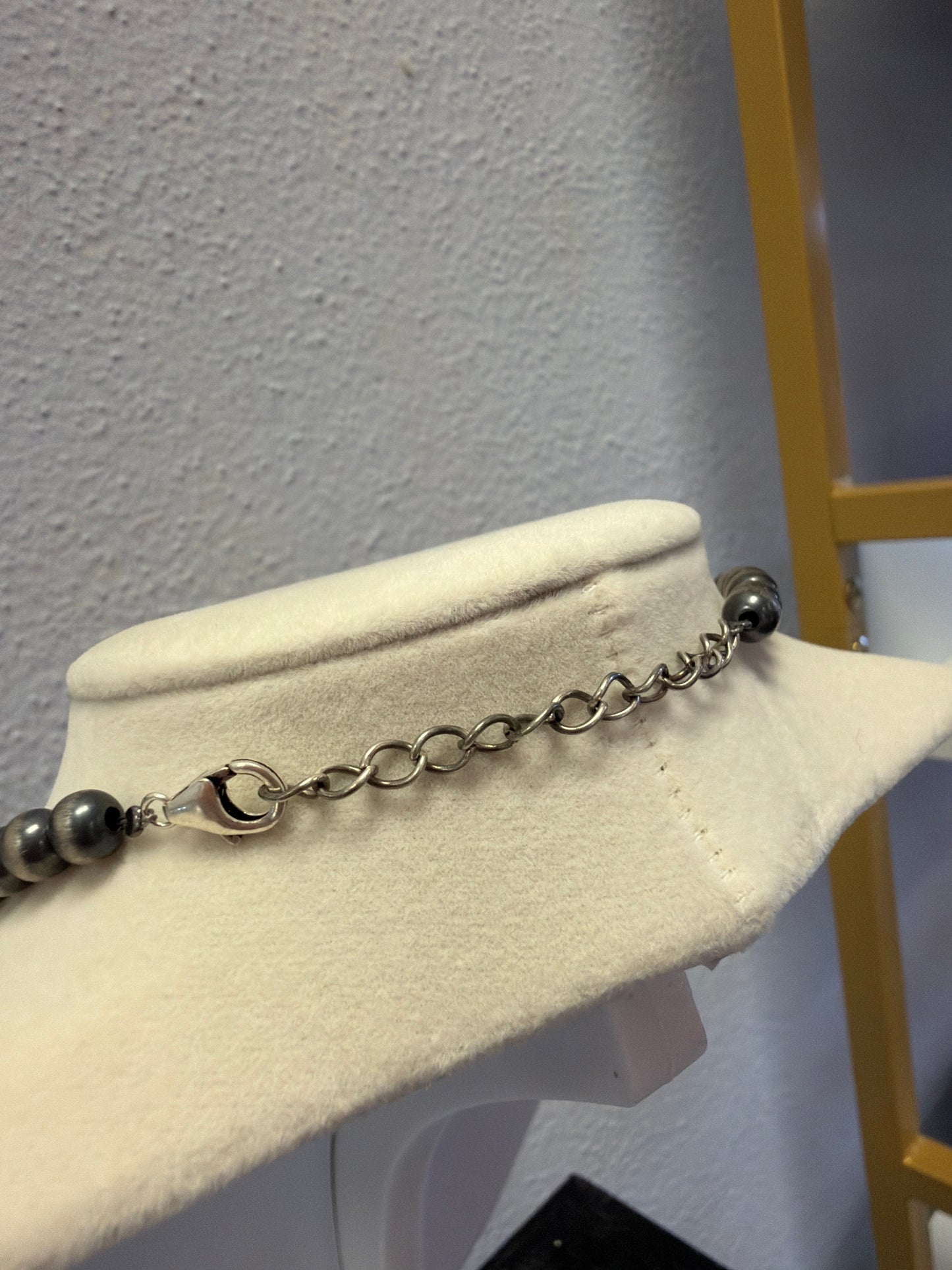 Sterling Pearl Necklace Multi Beads Unique Necklace With Extender 20inches