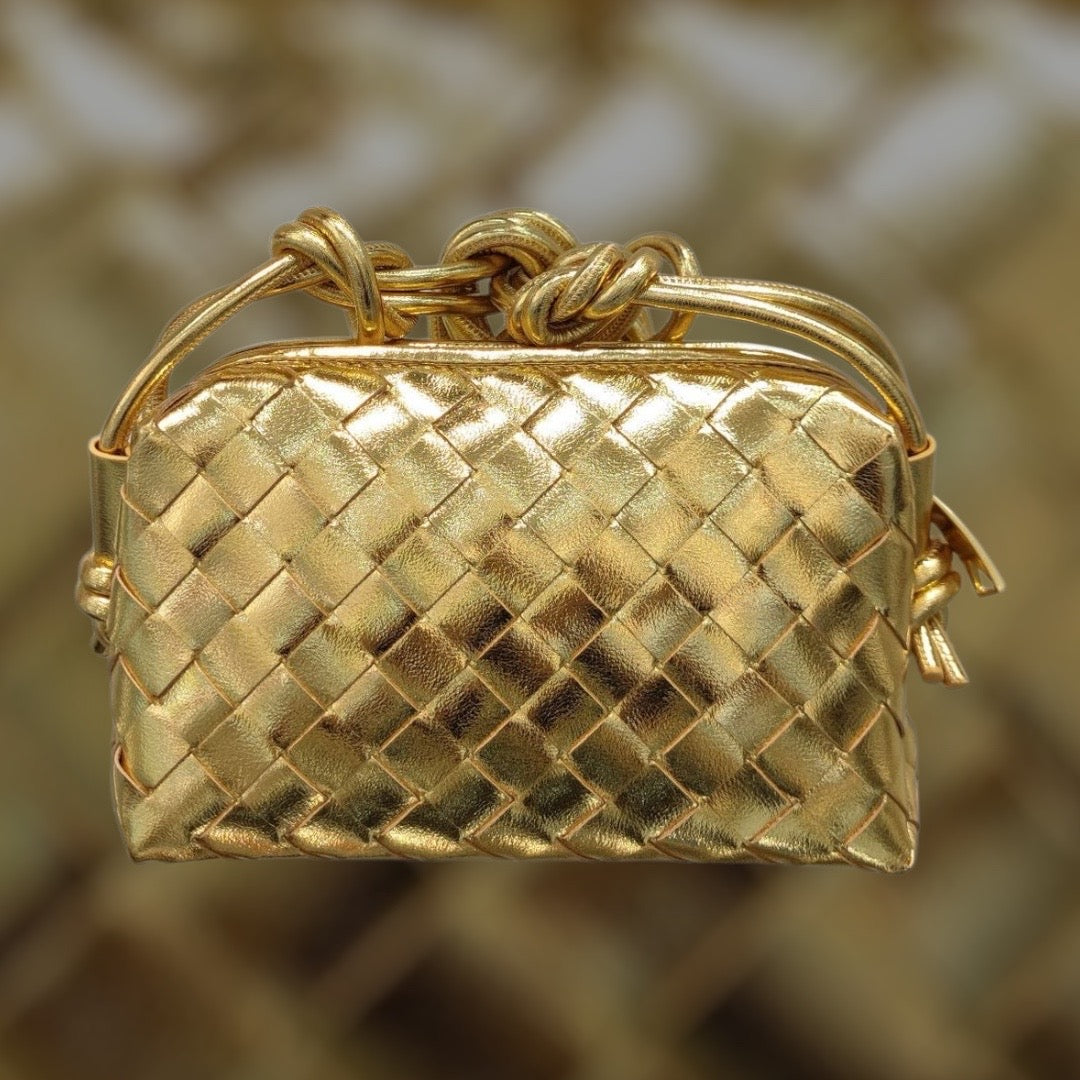 Goldie Woven Genuine Leather Crossbody Bag