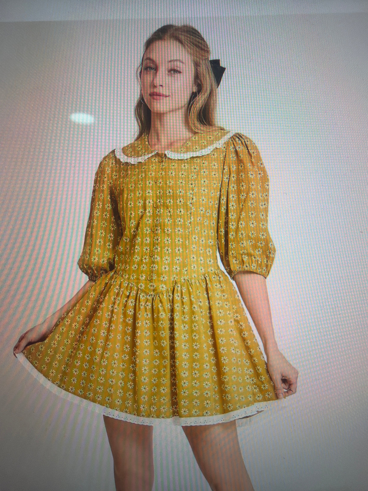 Honey Lace Peter Pan Collar Mini Dress