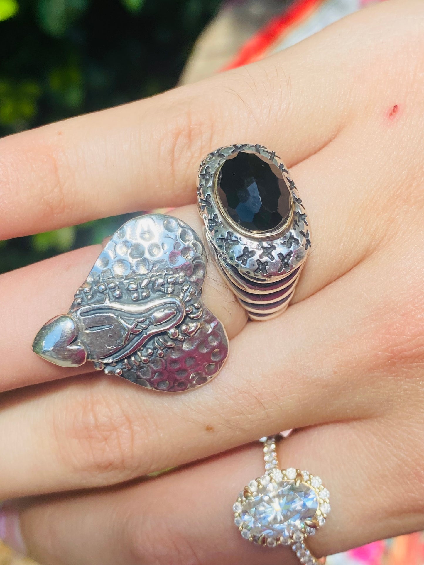 Sterling Silver Heart Our Lady Ring