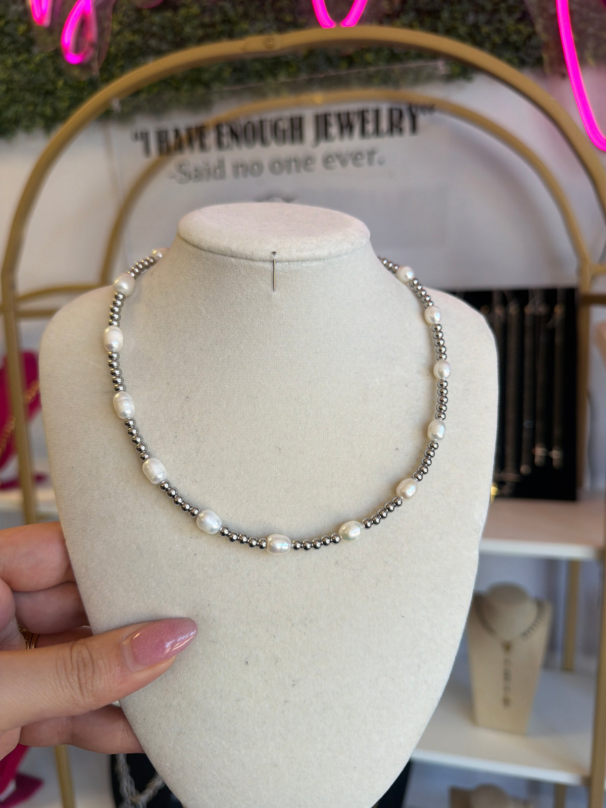 Stainless Pearl Necklace