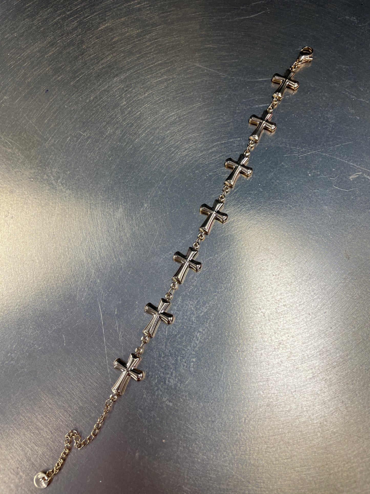 Gold Cross Link Bracelet