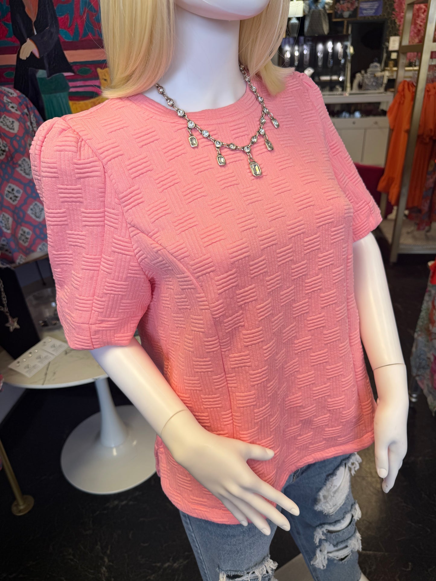 Bubble Pink Criss Cross Top