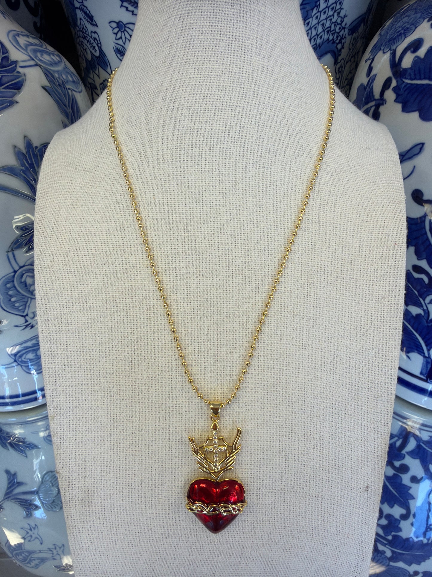 Sacred Heart Ball Chain Necklaces
