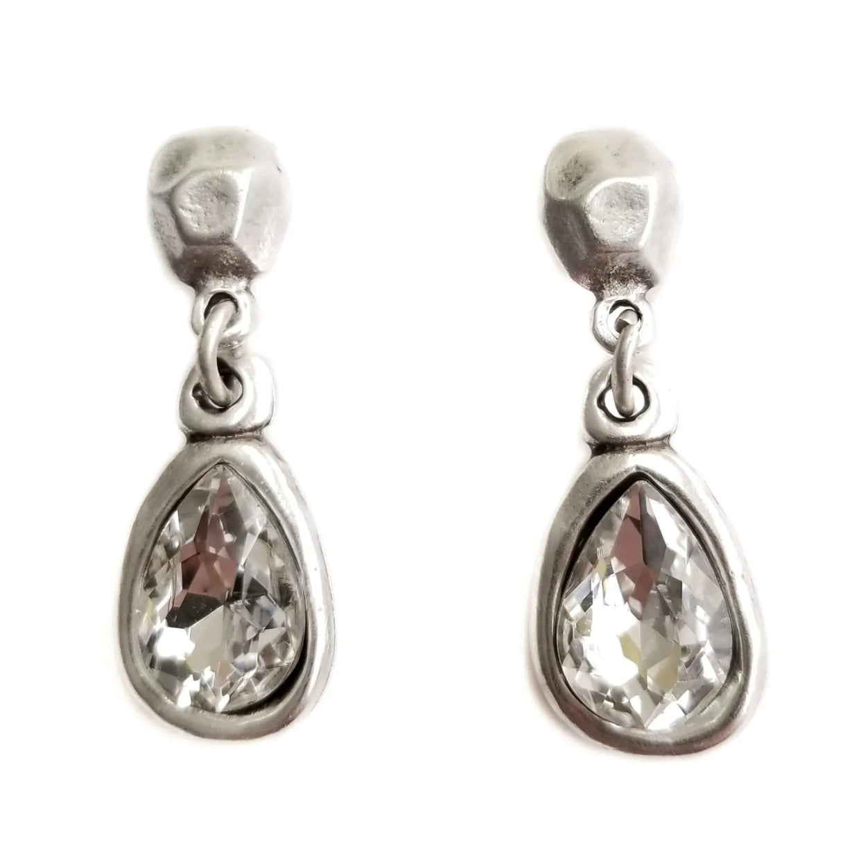 Handmade Crystal Pewter Earrings