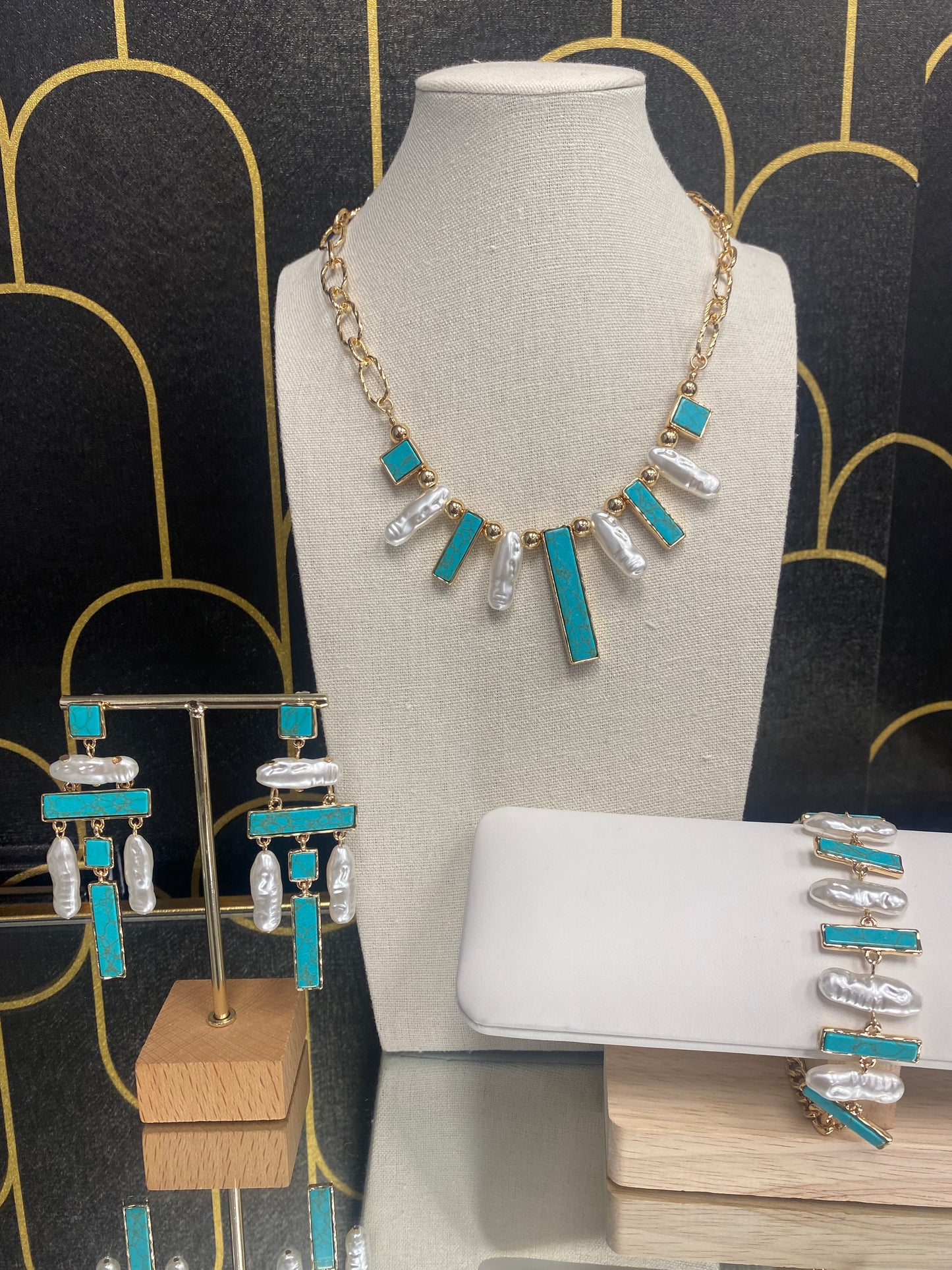 Pearl And Turquoise (Faux) Set