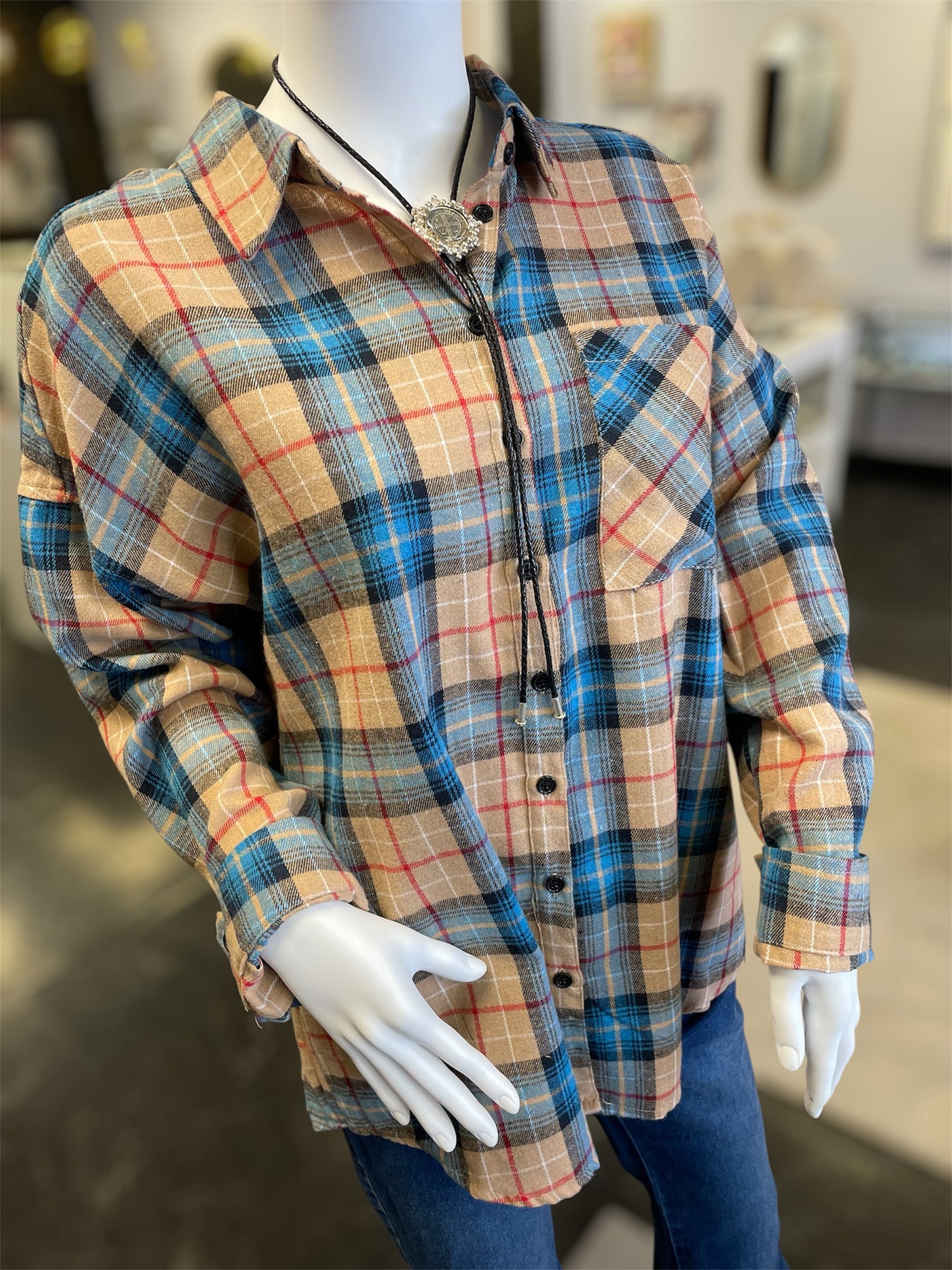 Cream Button Up Flannel
