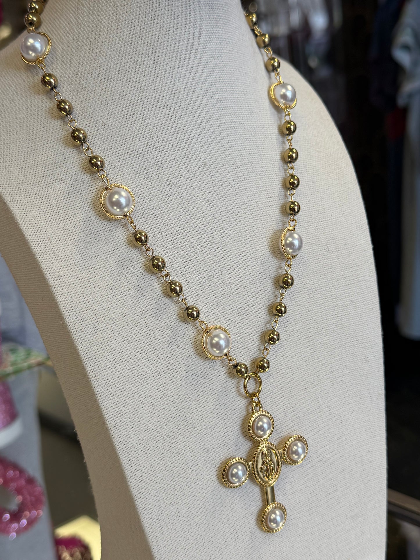 Stainless Gold Plated Cross Necklace