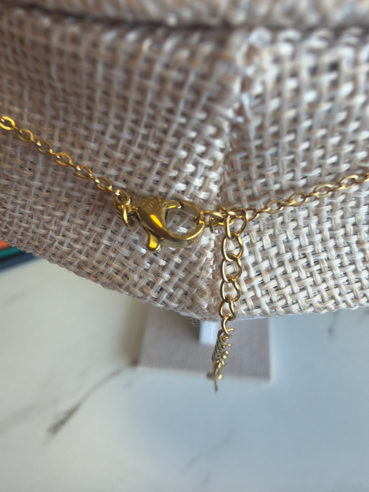 Stainless Steel Gold Plated Floral Beaded Necklace