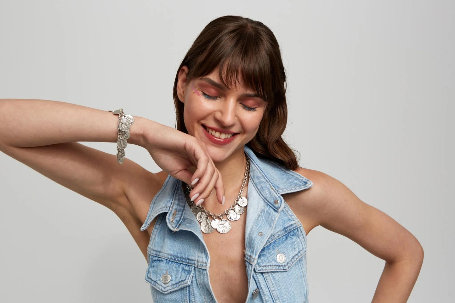 Handmade Boho Coin Pewter Necklace