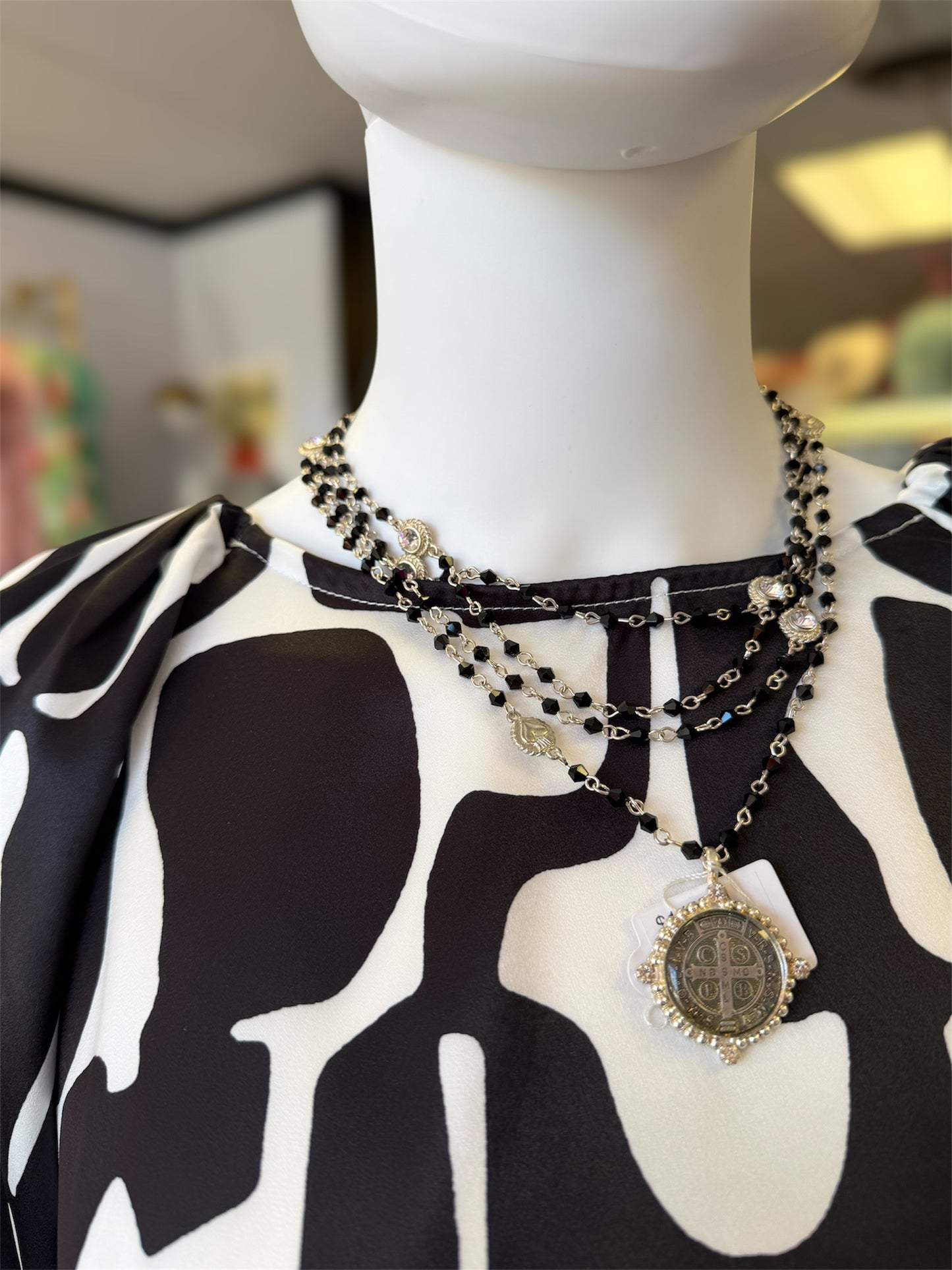 Black & White Fate Silk Top