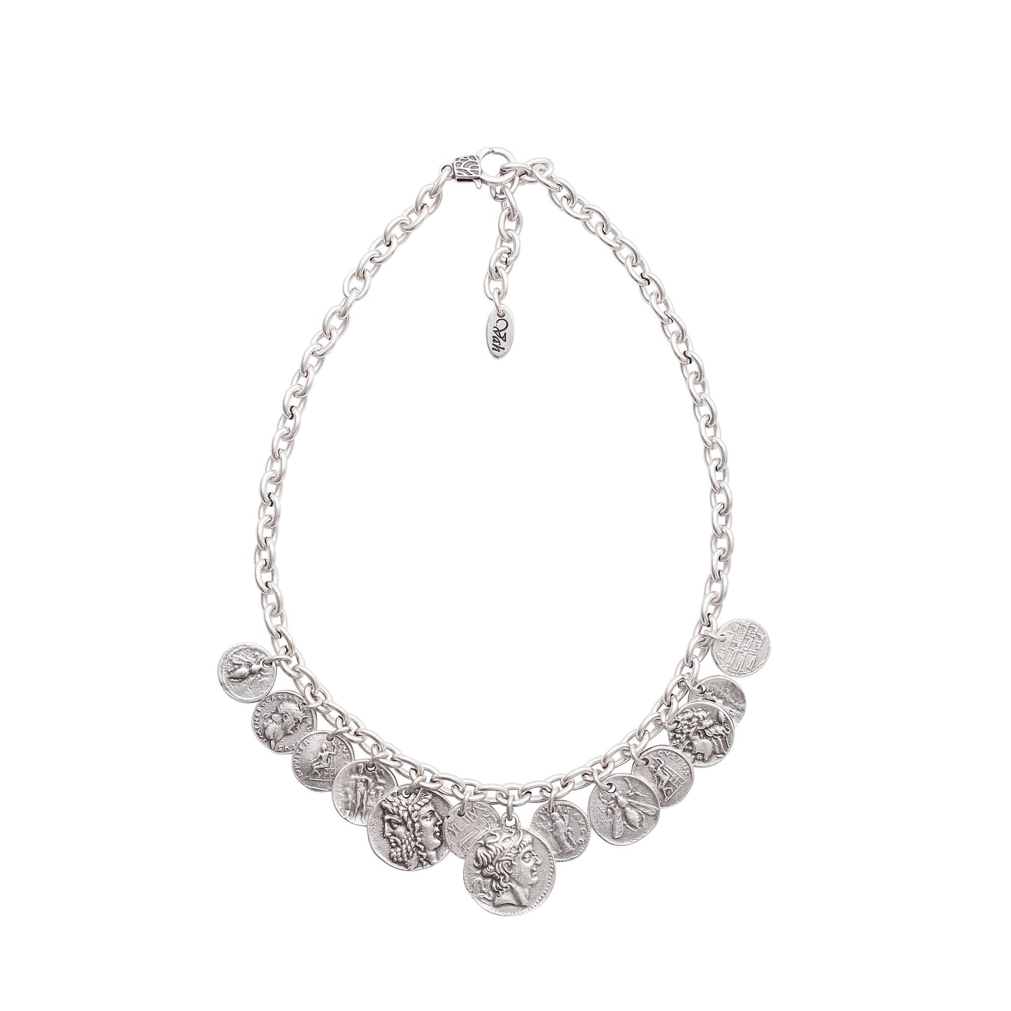 Handmade Coin Pewter Necklace - 3909