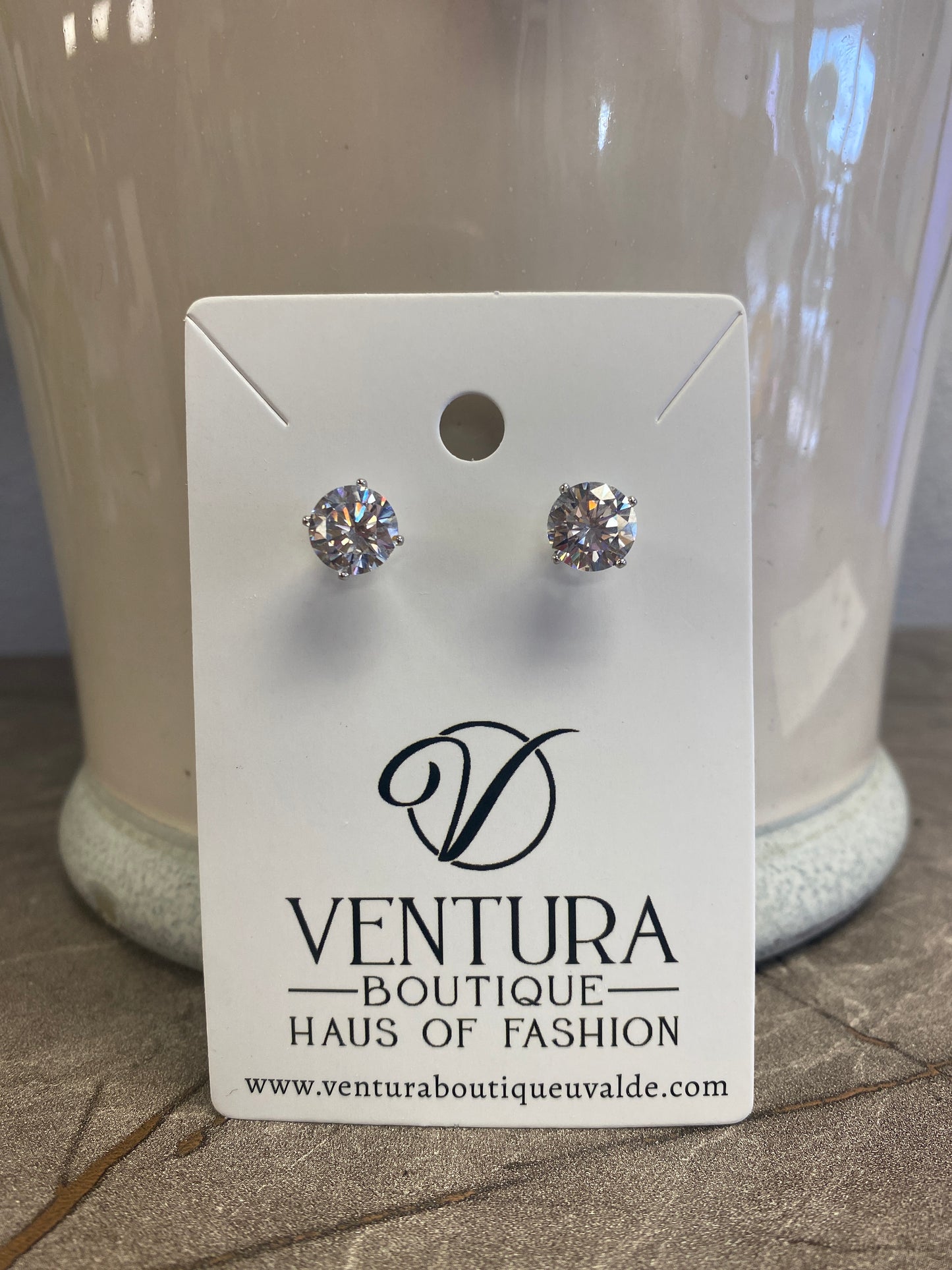 Shiny Crystal Prong Set Stud Earrings