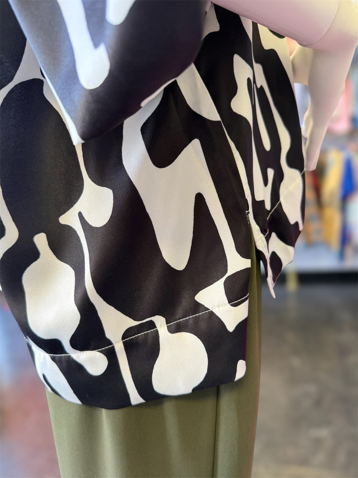 Black & White Fate Silk Top