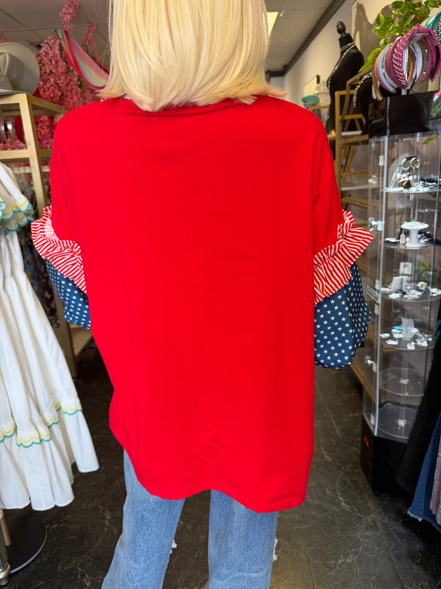 America Red, White, & Blue Top