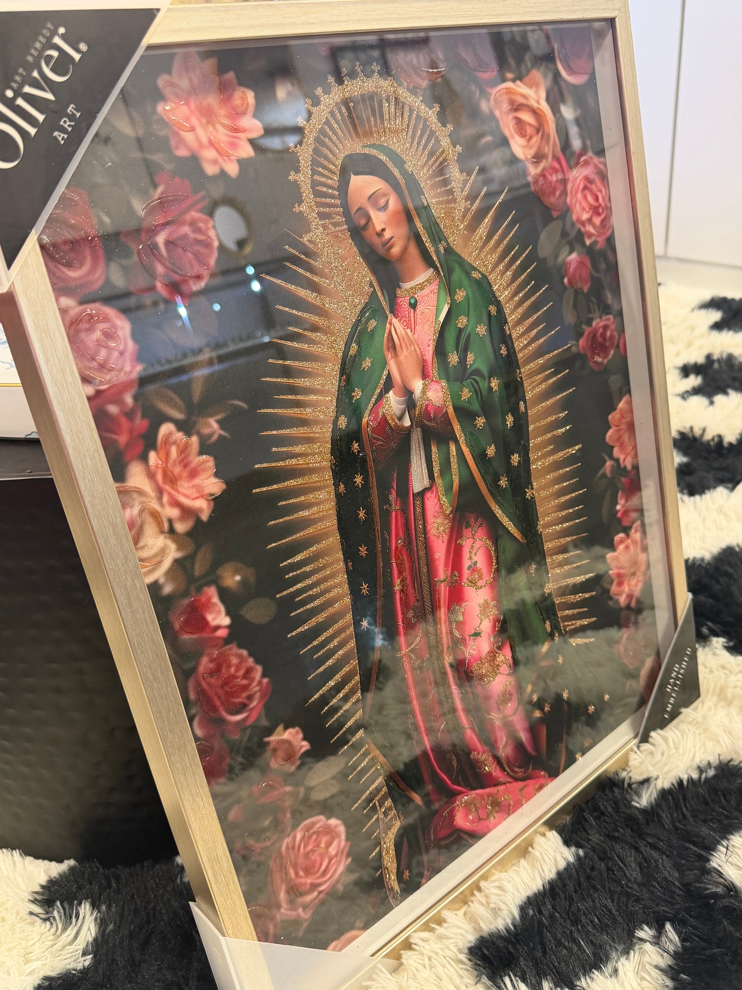 Virgin Mary Oliver Art Glass 3D Art
