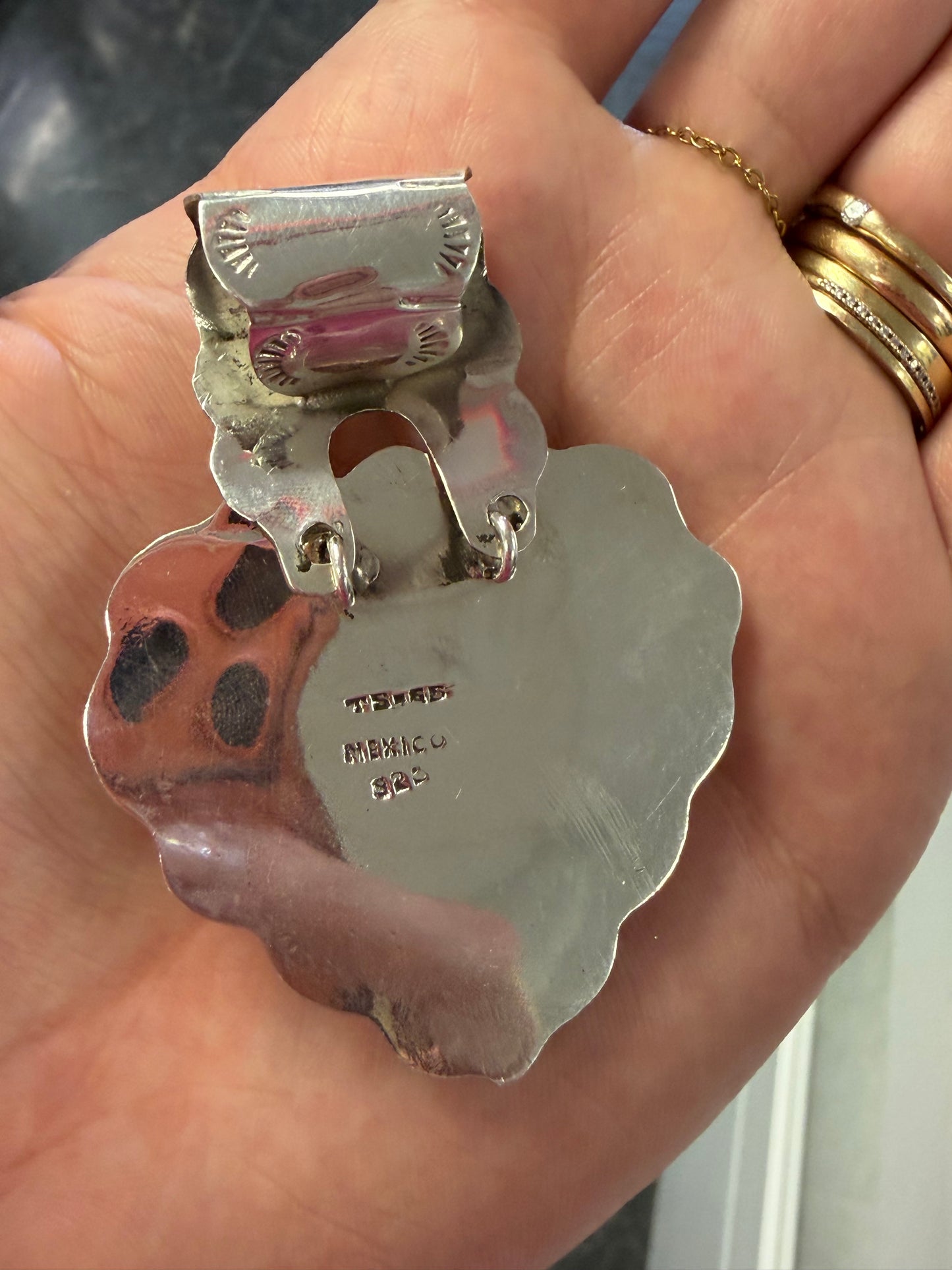 Sterling Silver & Gold Plated Taxco Mexican Heart