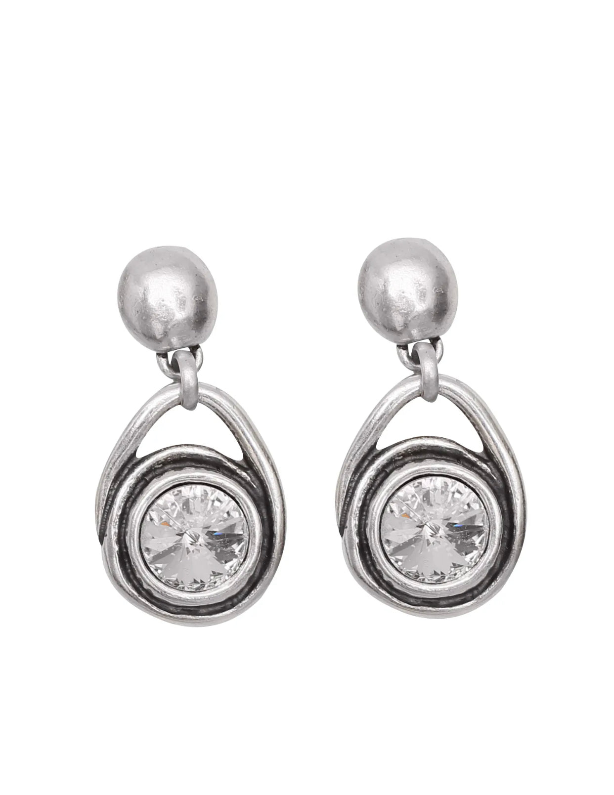 Handmade Crystal Pewter Earrings