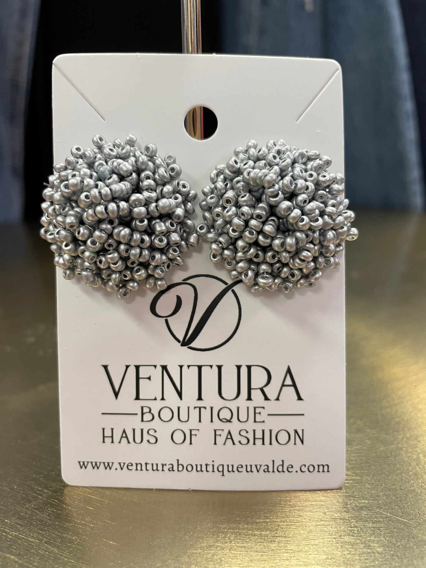 Beaded Post Stud Earrings