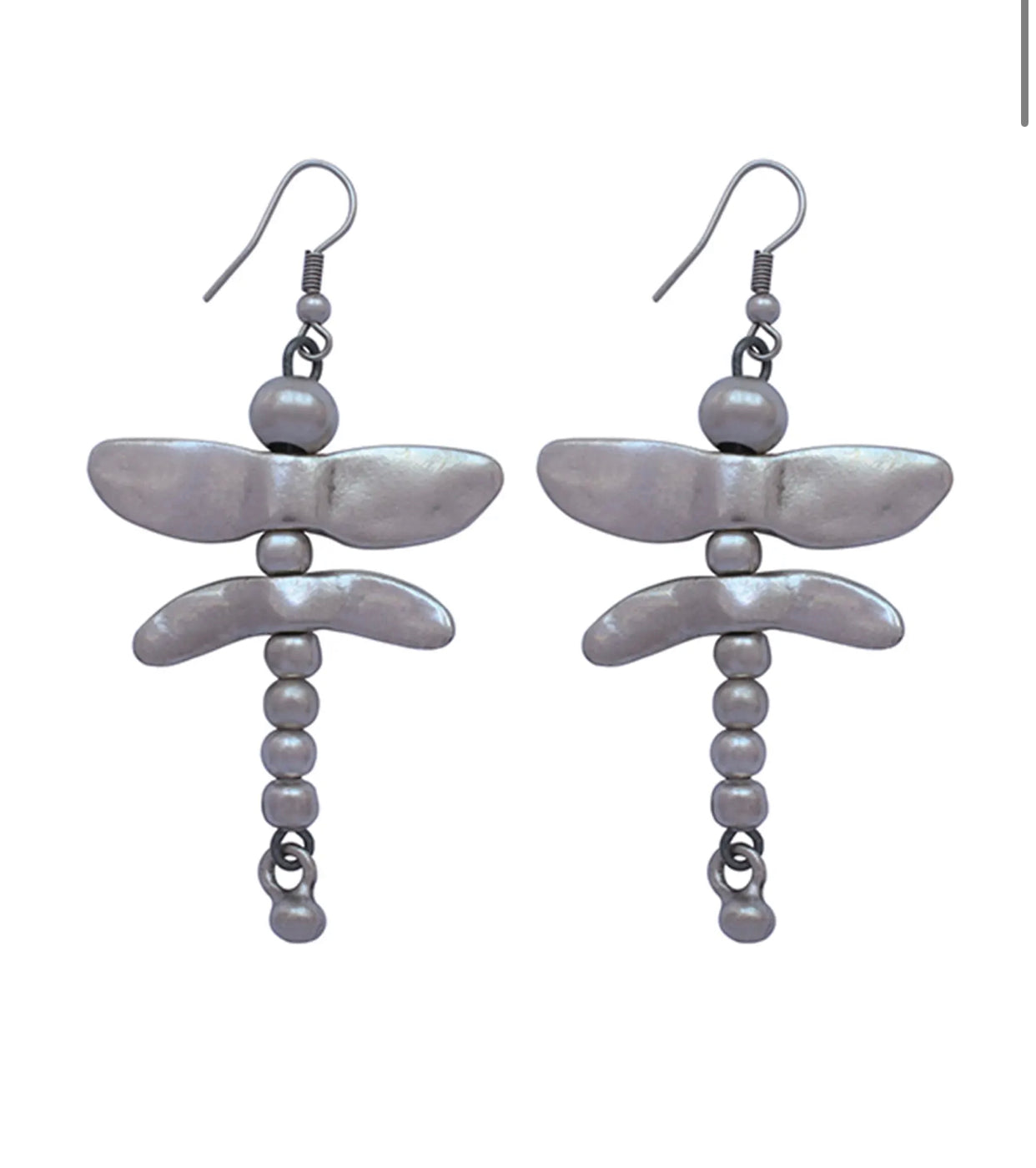Handmade Dragonfly Pewter Earrings