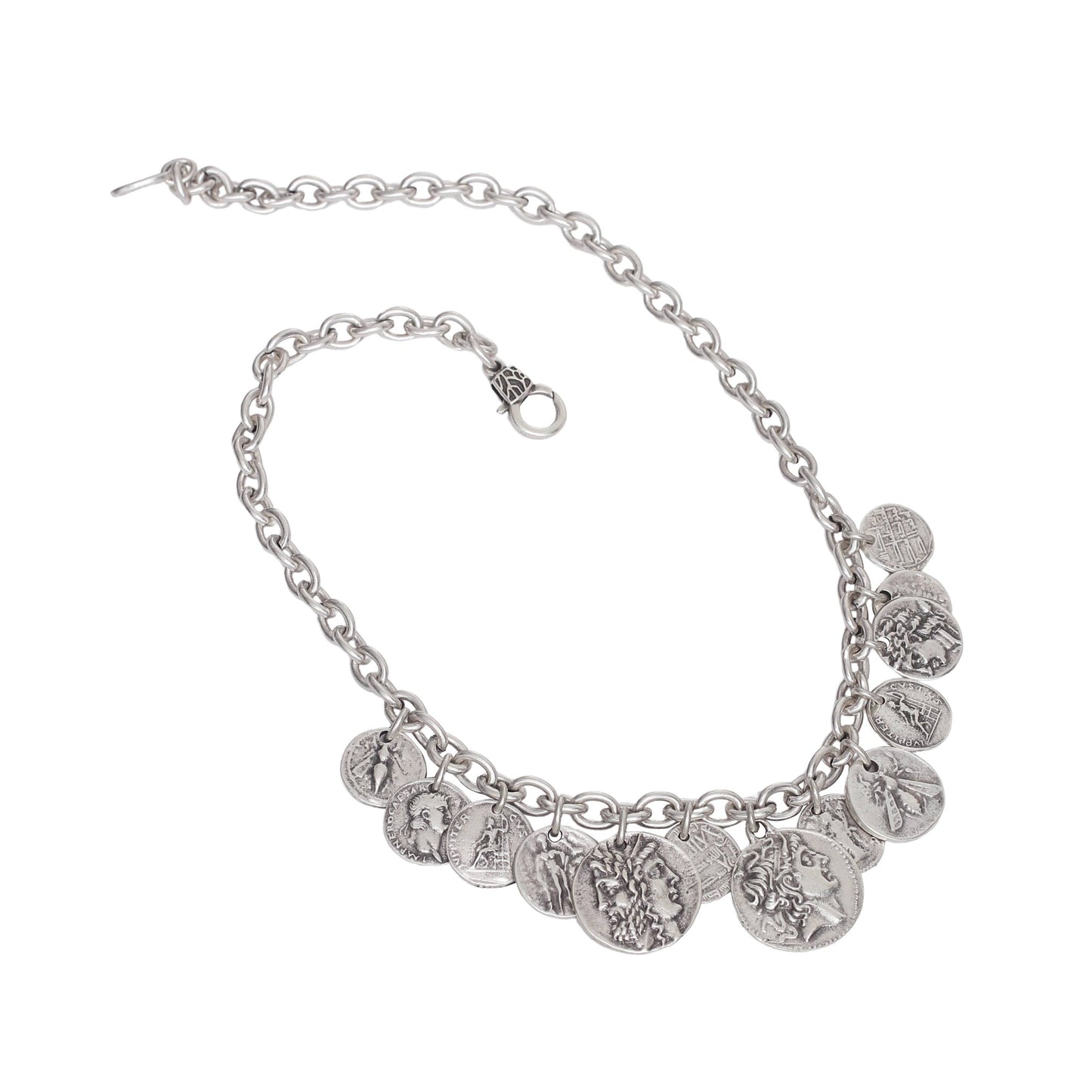 Handmade Coin Pewter Necklace - 3909