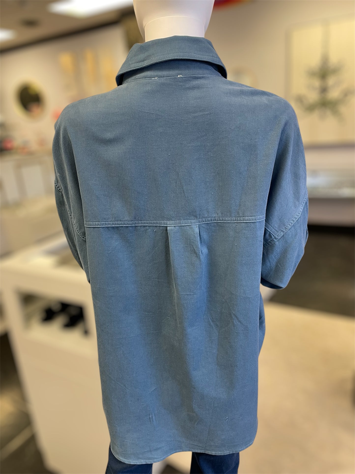 Blue Corduroy Button Up