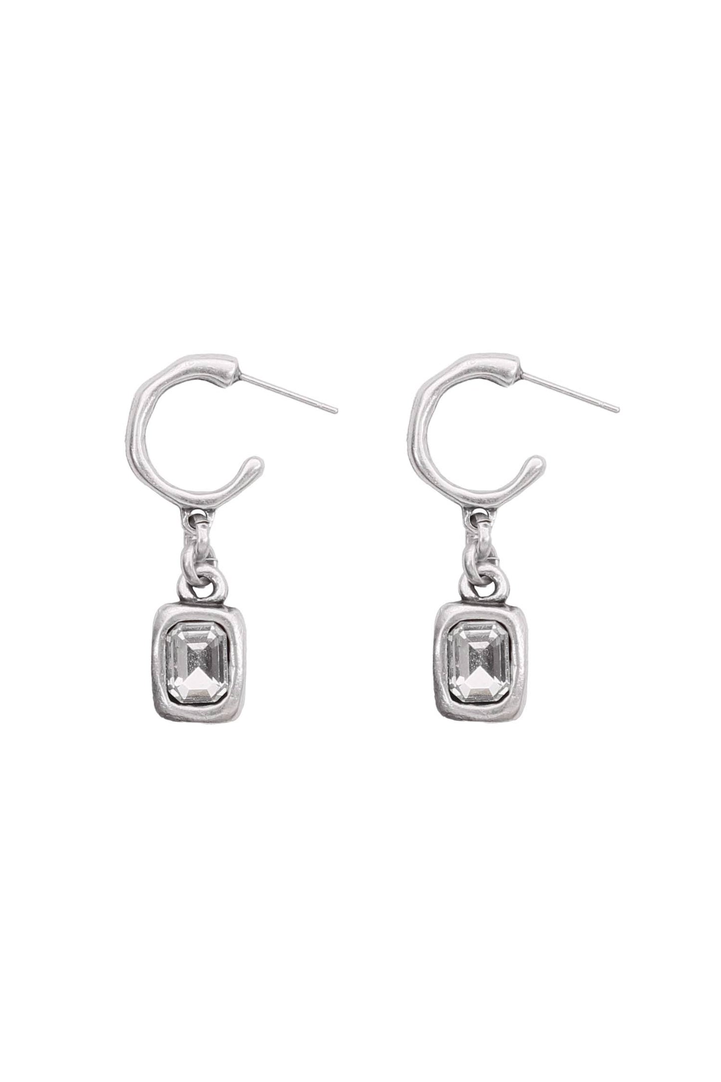 Handmade Crystal Pewter Earrings - 1869