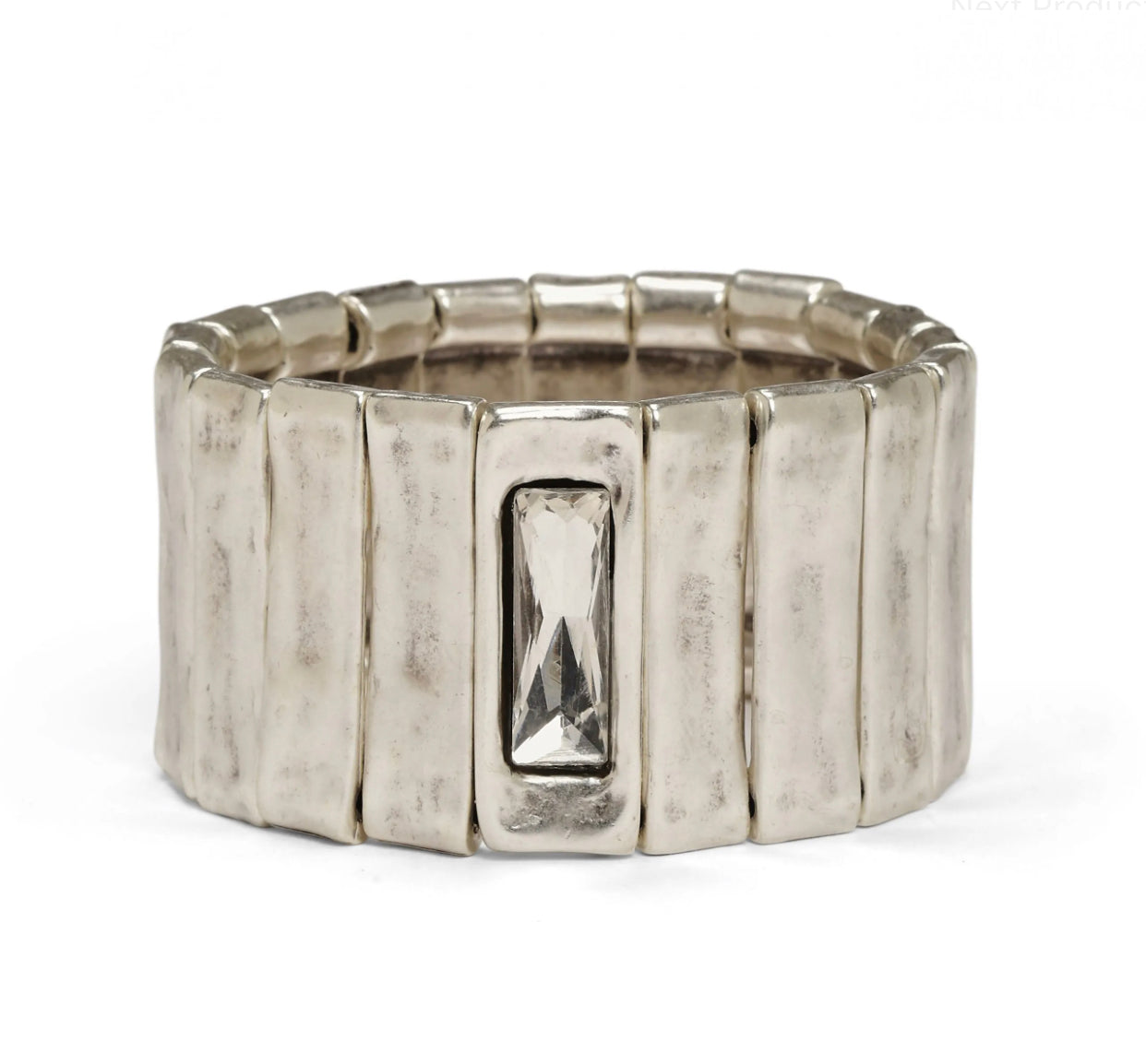 Handmade Crystal Pewter Bracelet