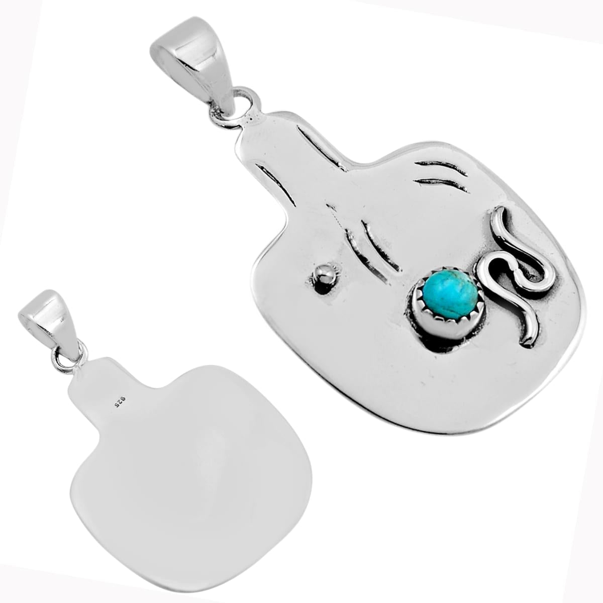 925 silver natural green turquoise pendant
